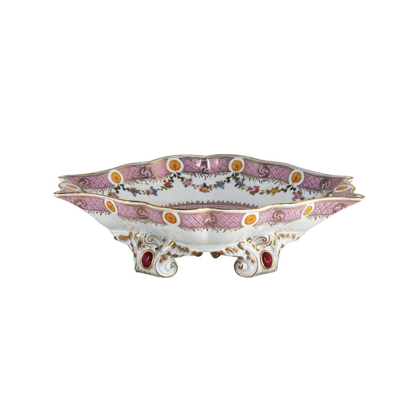 Hand-painted Pink Floral Serving Dish