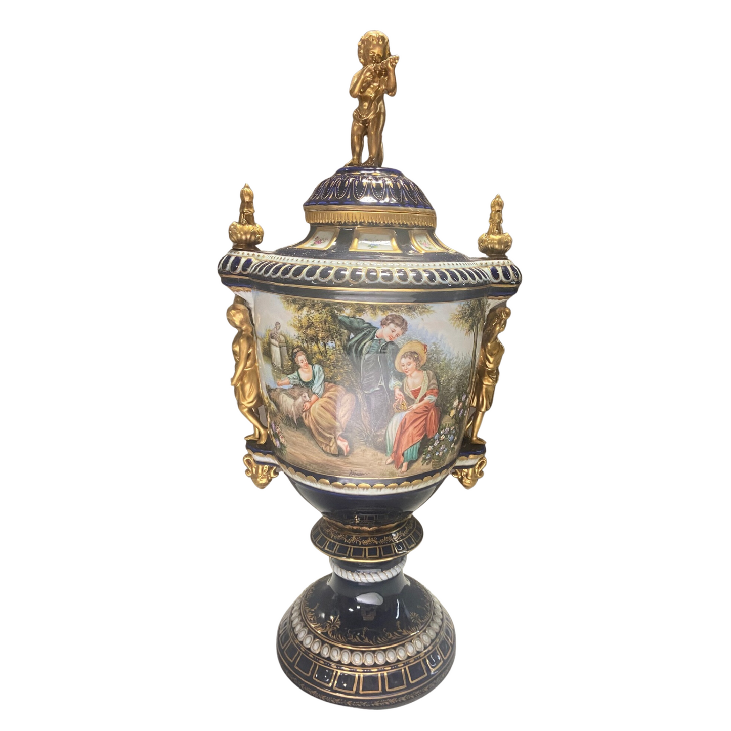 Porcelain Lady Handle Urn