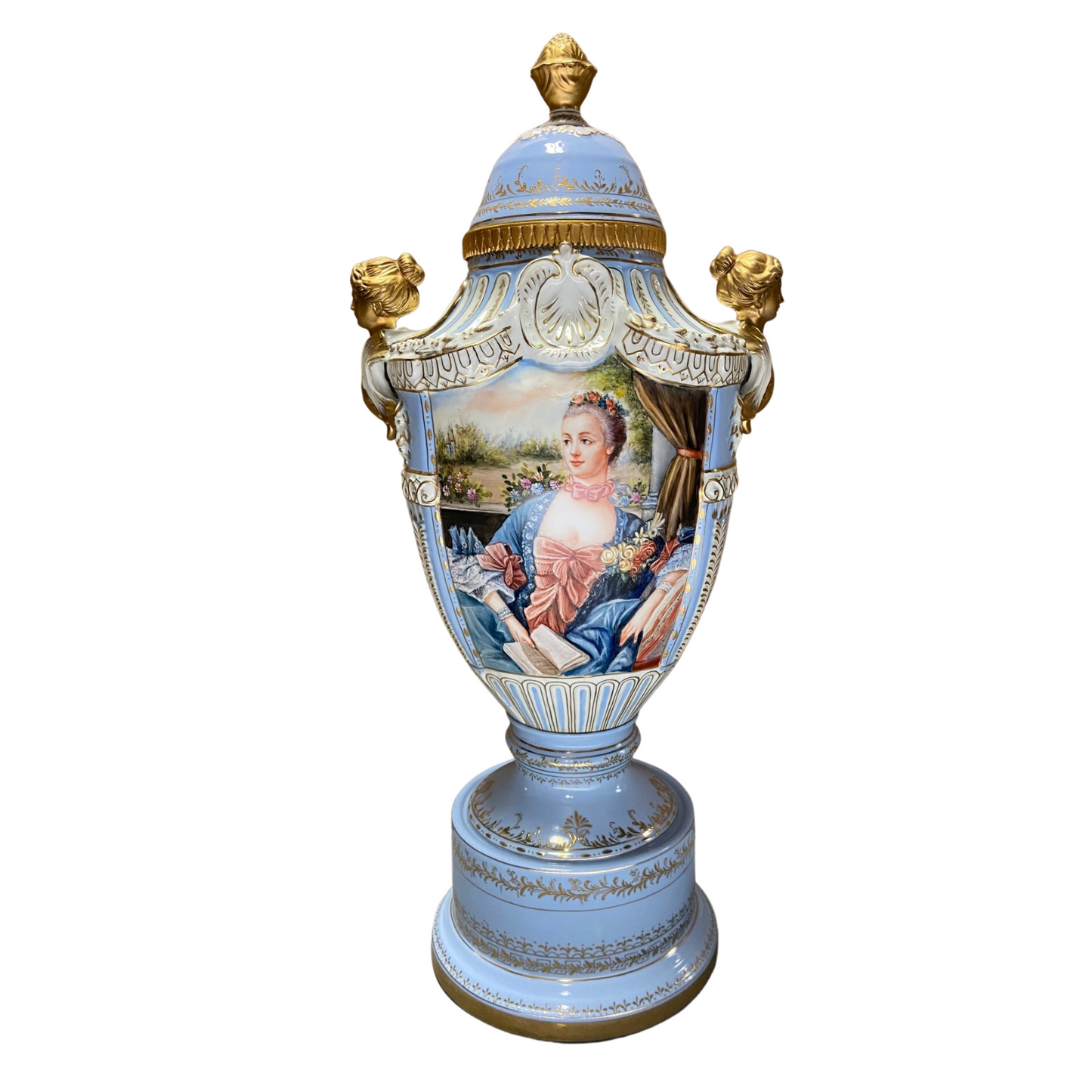 Precioso Jarrón de Porcelana Pintado a Mano