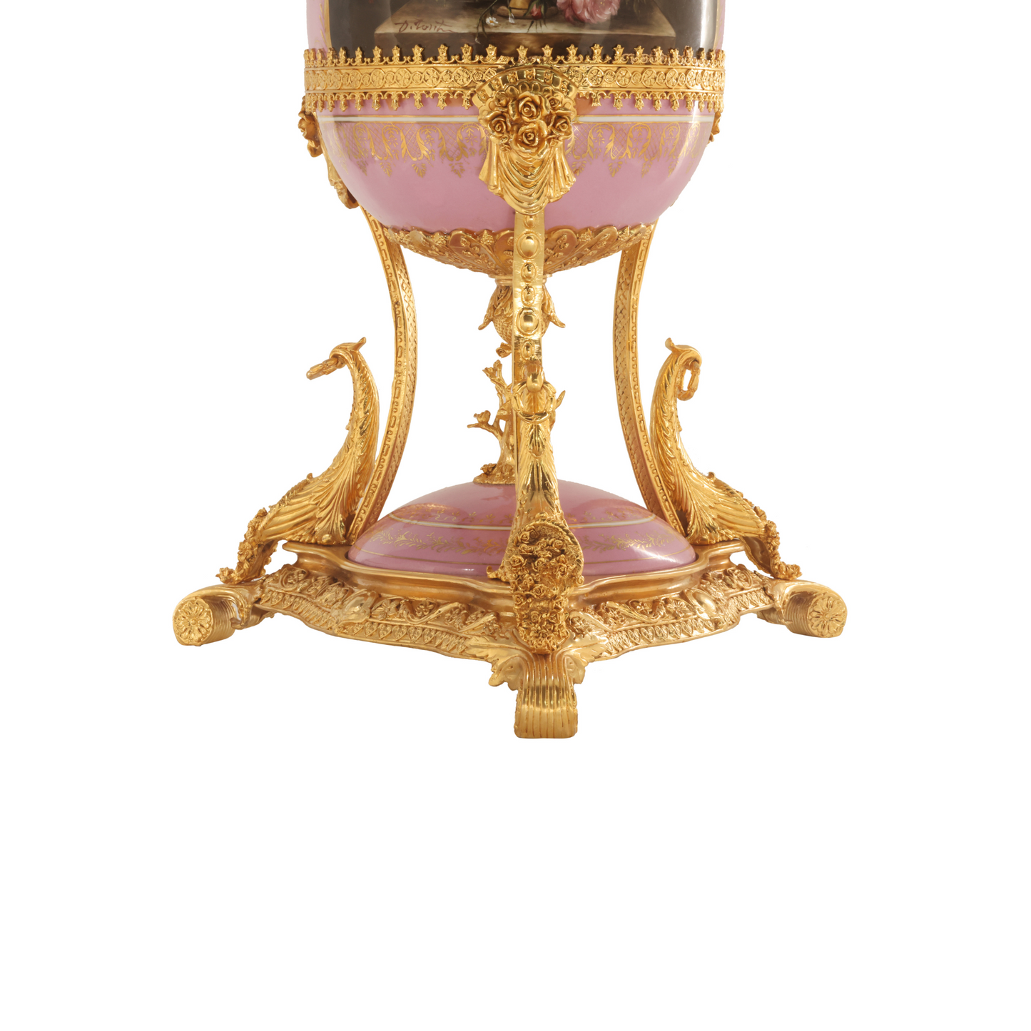 Egg Covered Jar with Bronze Detail
