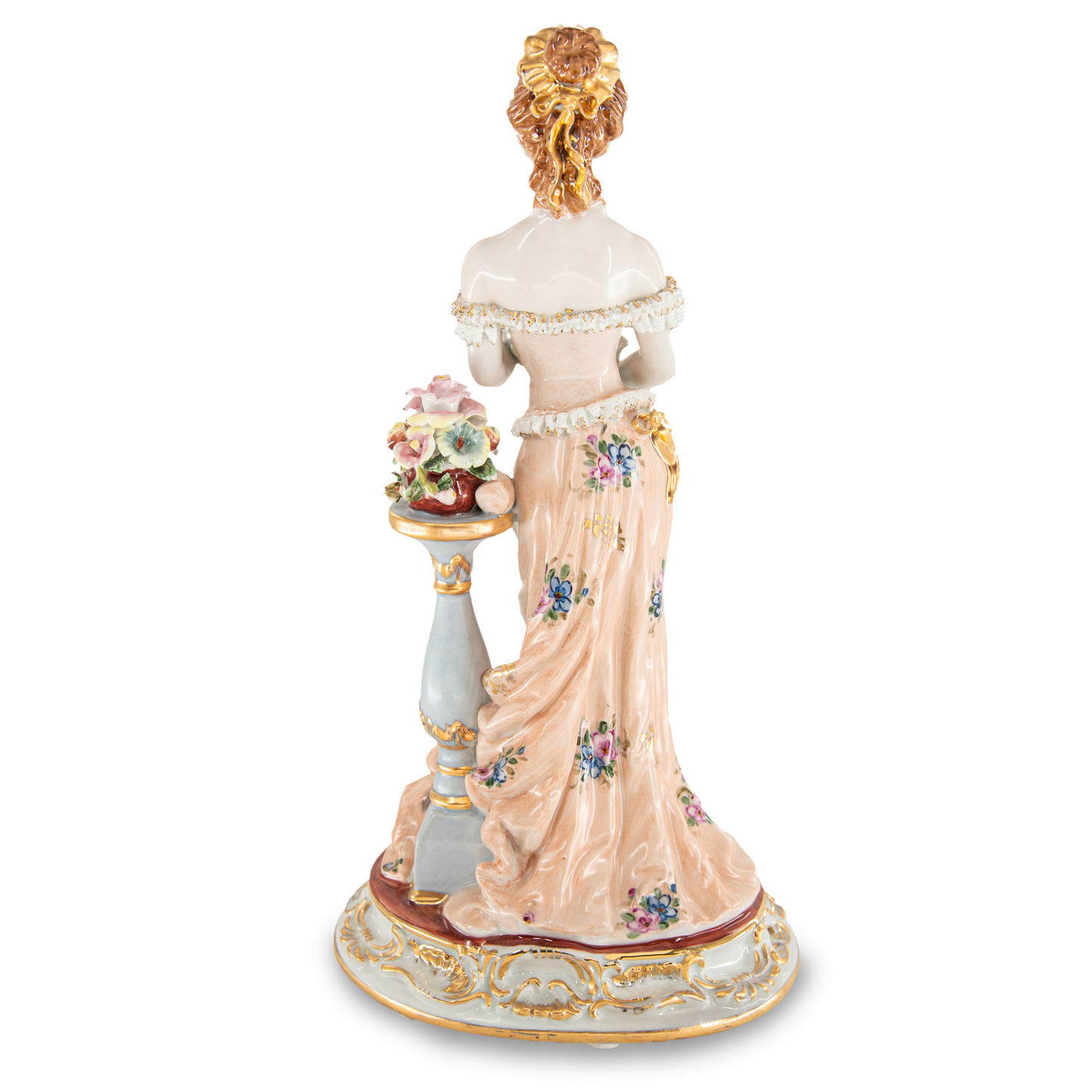 Net Lace Porcelain Woman With Dog