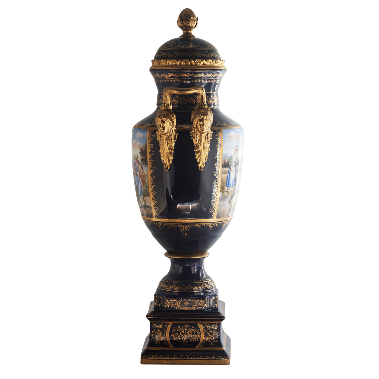 Gorgeous Hand-painted Porcelain And Bronze Vase