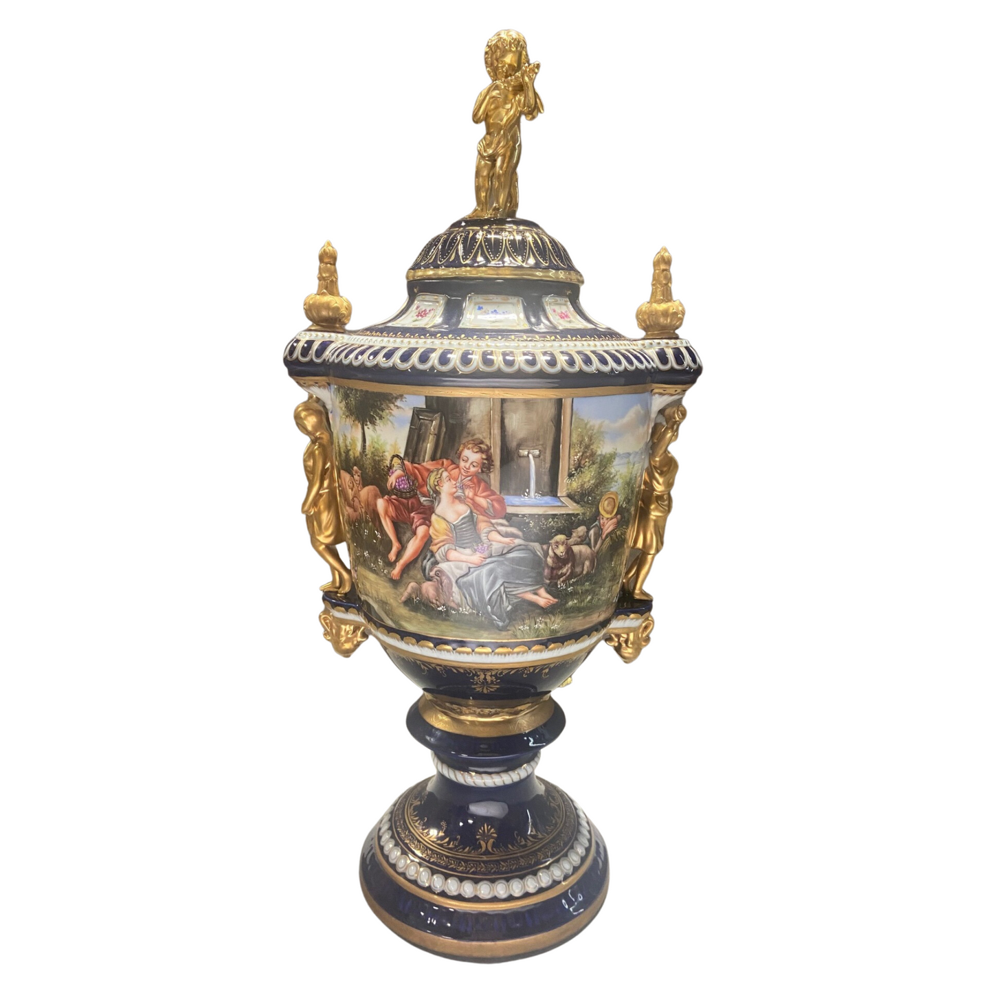 Porcelain Lady Handle Urn