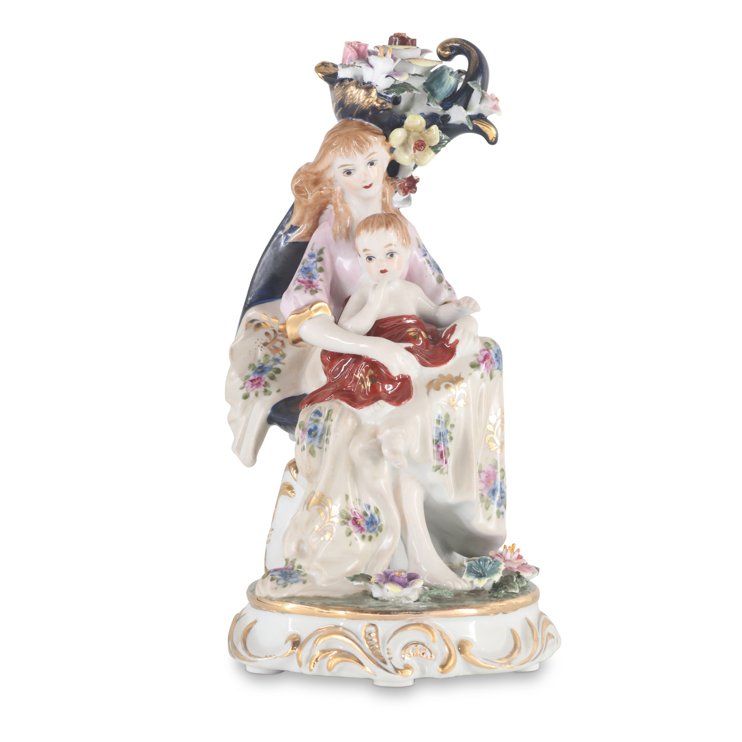 Rococo Porcelain Figurine Mother & Child