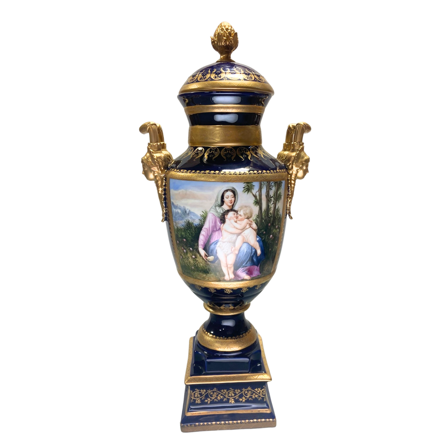 Gorgeous Hand-painted Porcelain And Bronze Vase