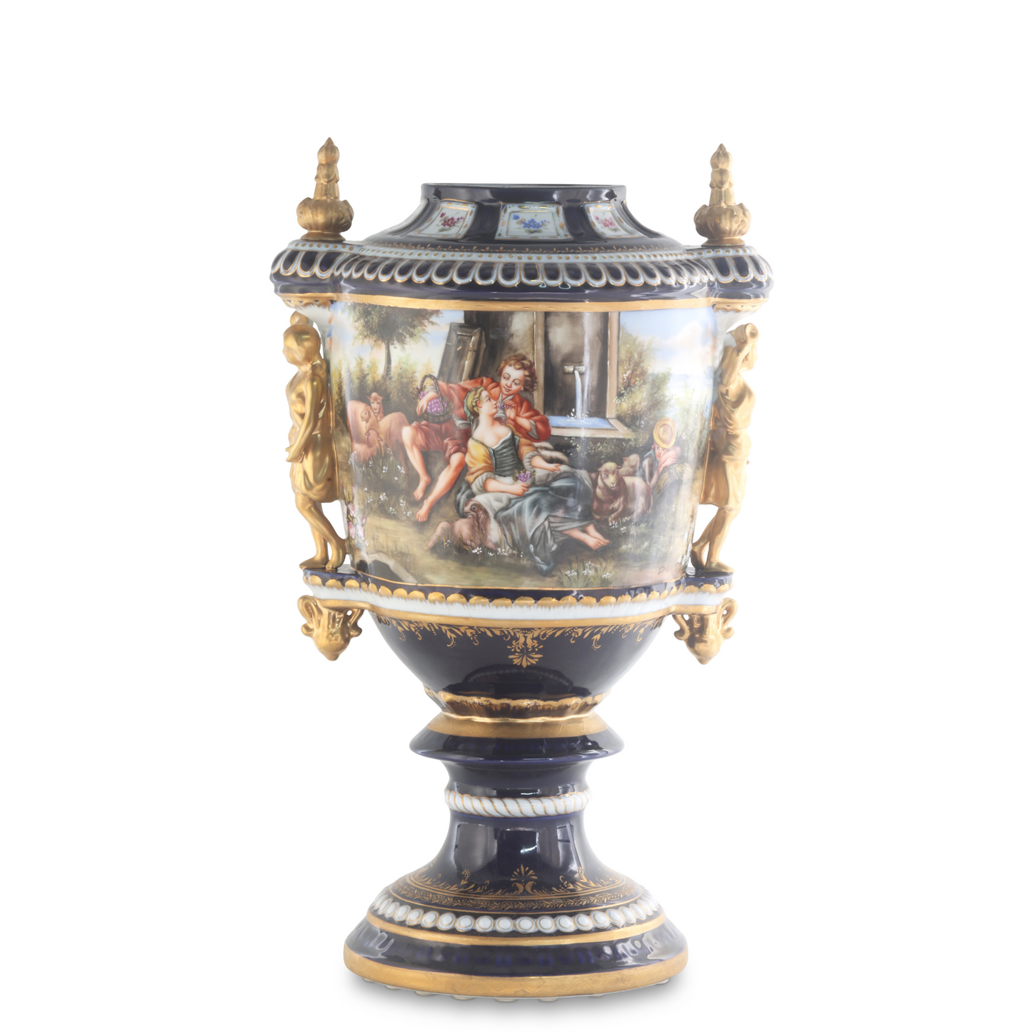 Porcelain Lady Handle mythological Urn