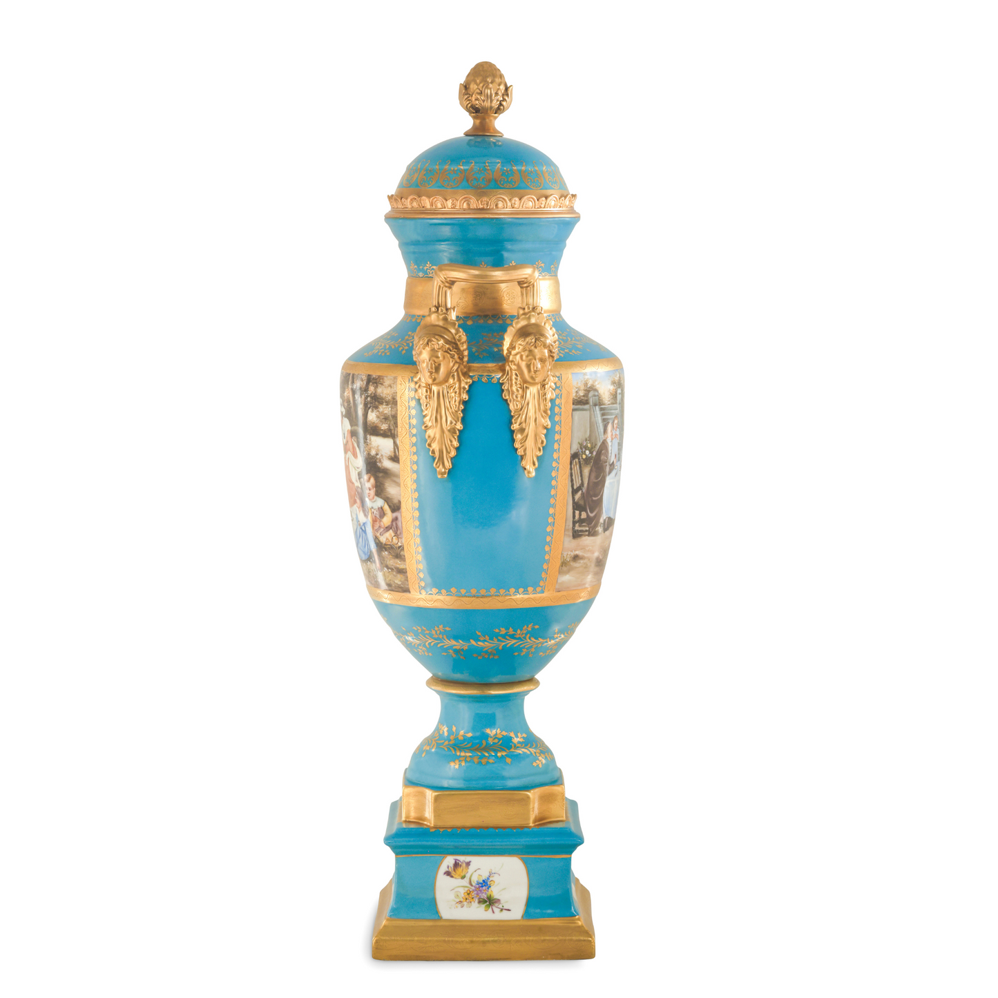 Gorgeous Hand-painted Porcelain And Bronze Vase