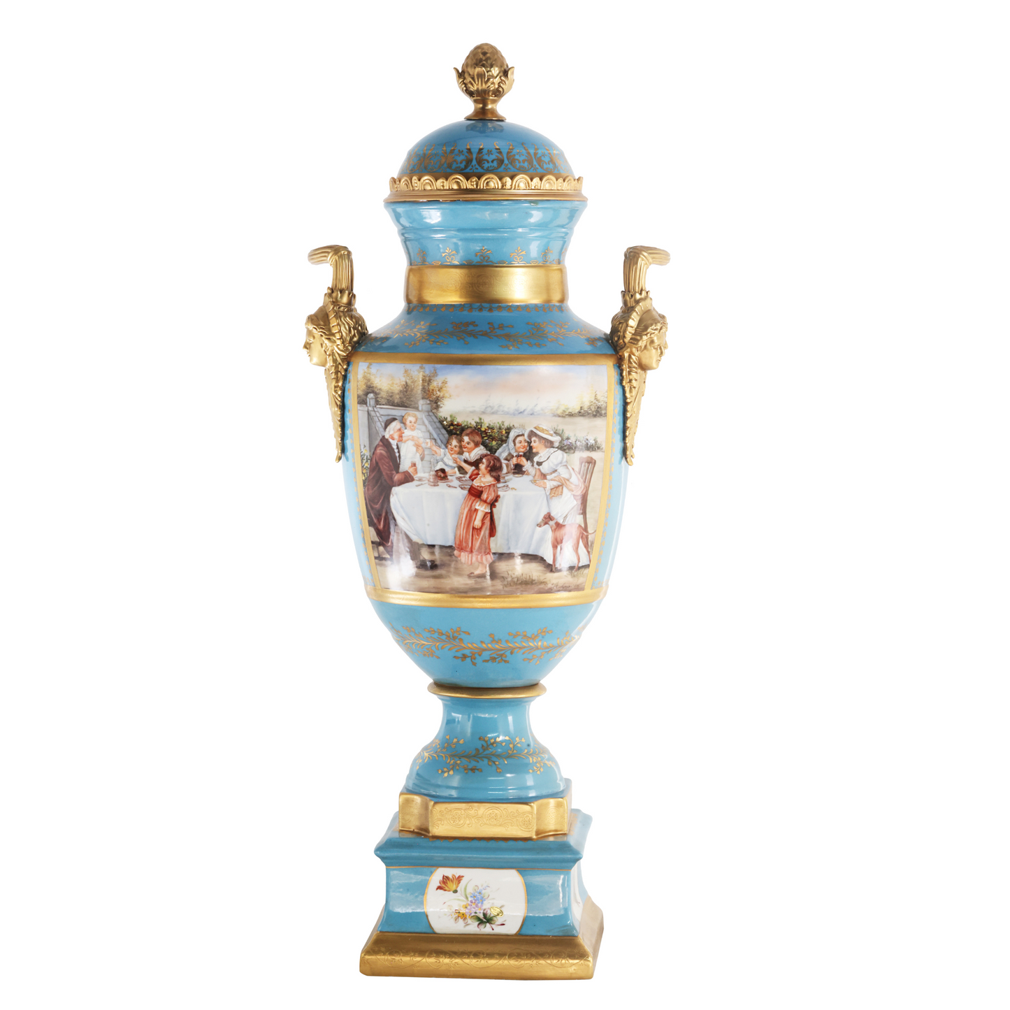Gorgeous Hand-painted Porcelain And Bronze Vase
