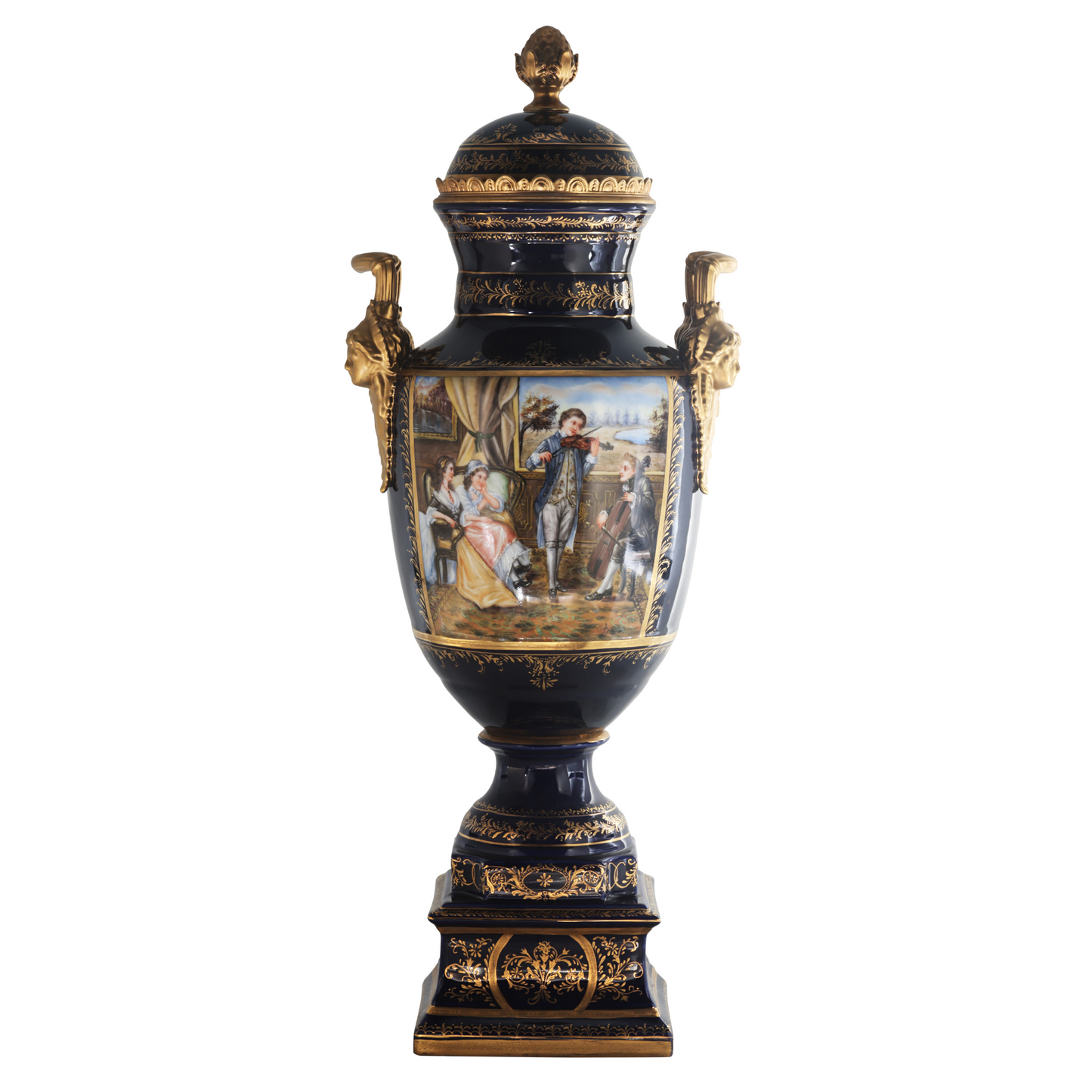 Gorgeous Hand-painted Porcelain And Bronze Vase