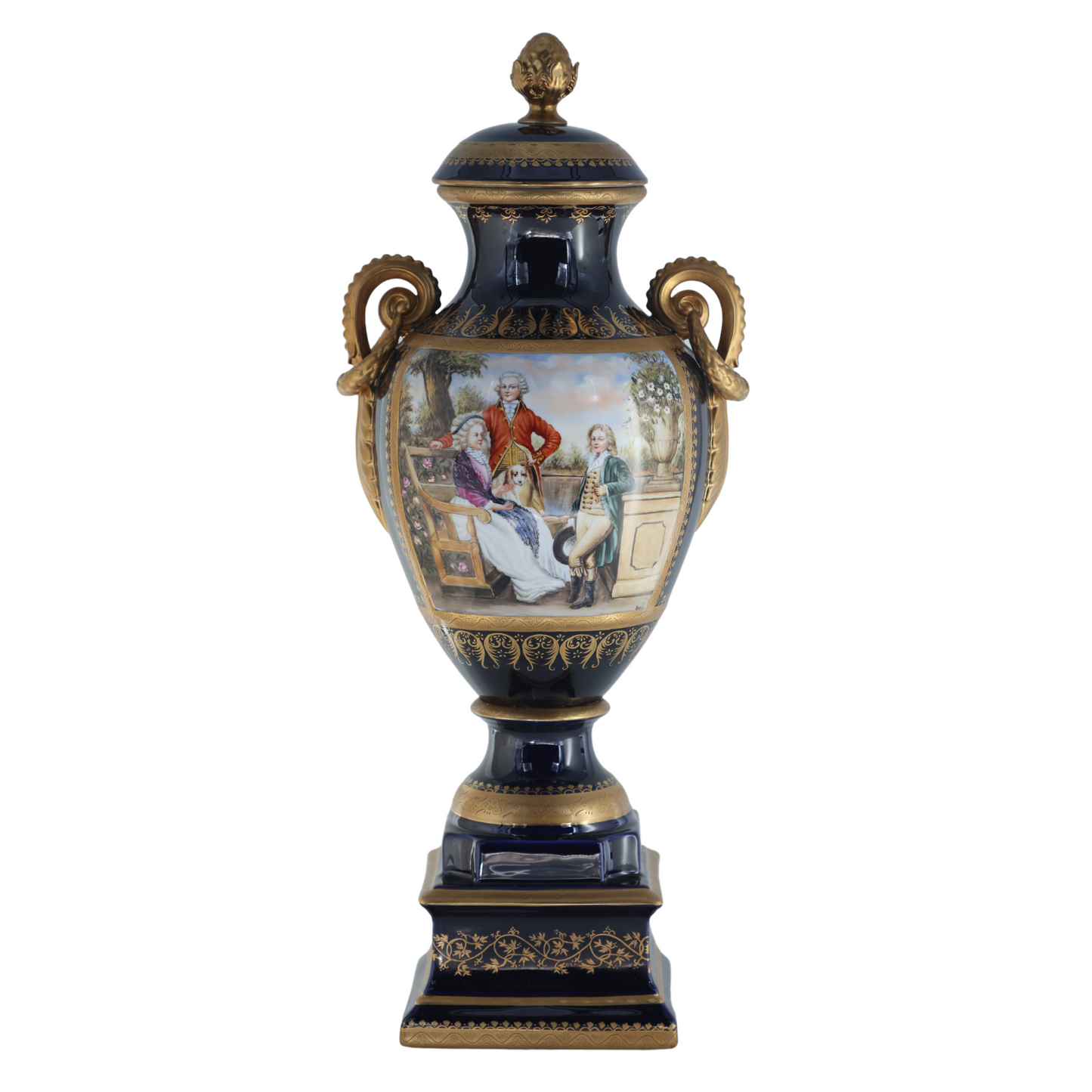 Gorgeous Hand-painted Porcelain And Bronze Vase