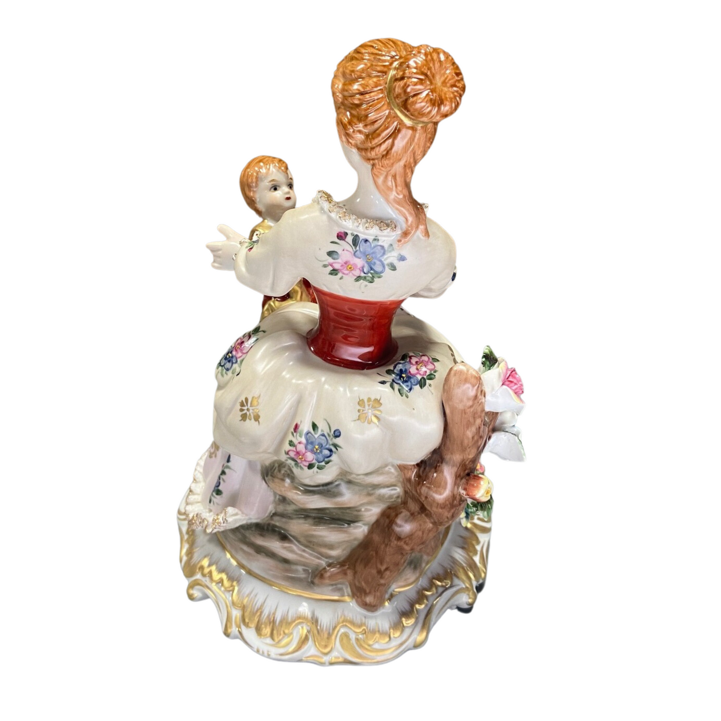 Hand-painted Mother Playing With Her Child Porcelain Figurine