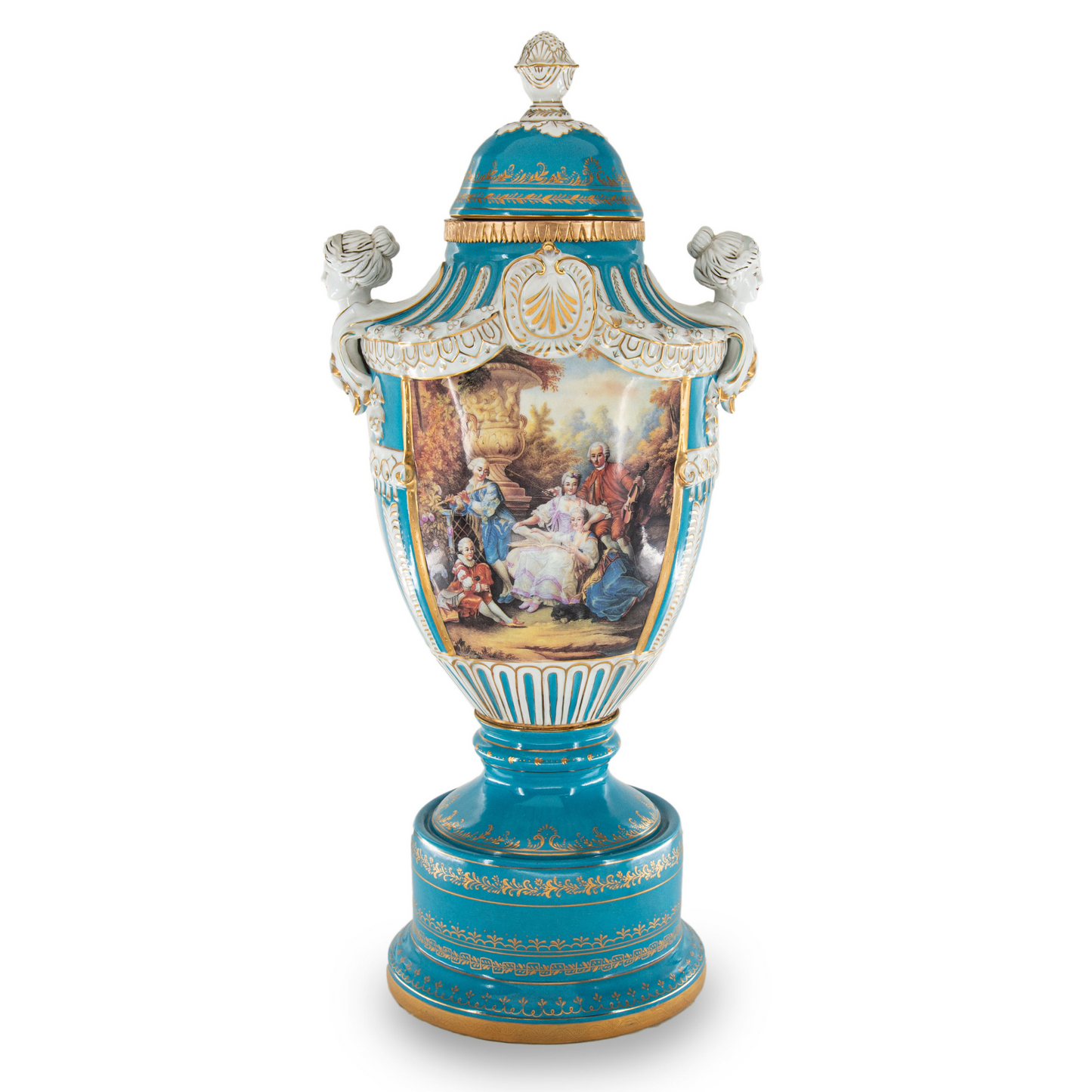 Precioso Jarrón de Porcelana Pintado a Mano