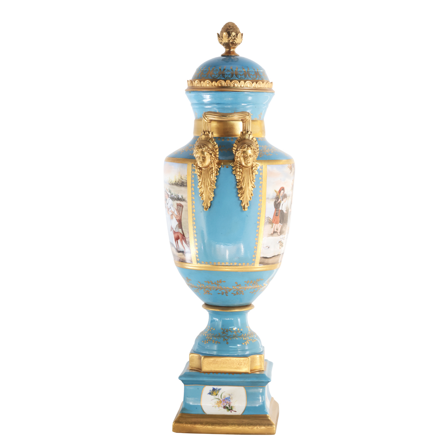 Gorgeous Hand-painted Porcelain And Bronze Vase