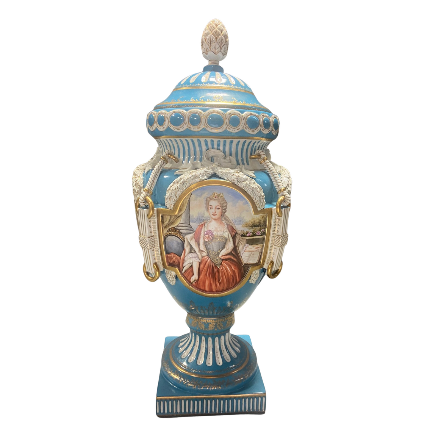 Hand Painted Rococo Style Porcelain Vase