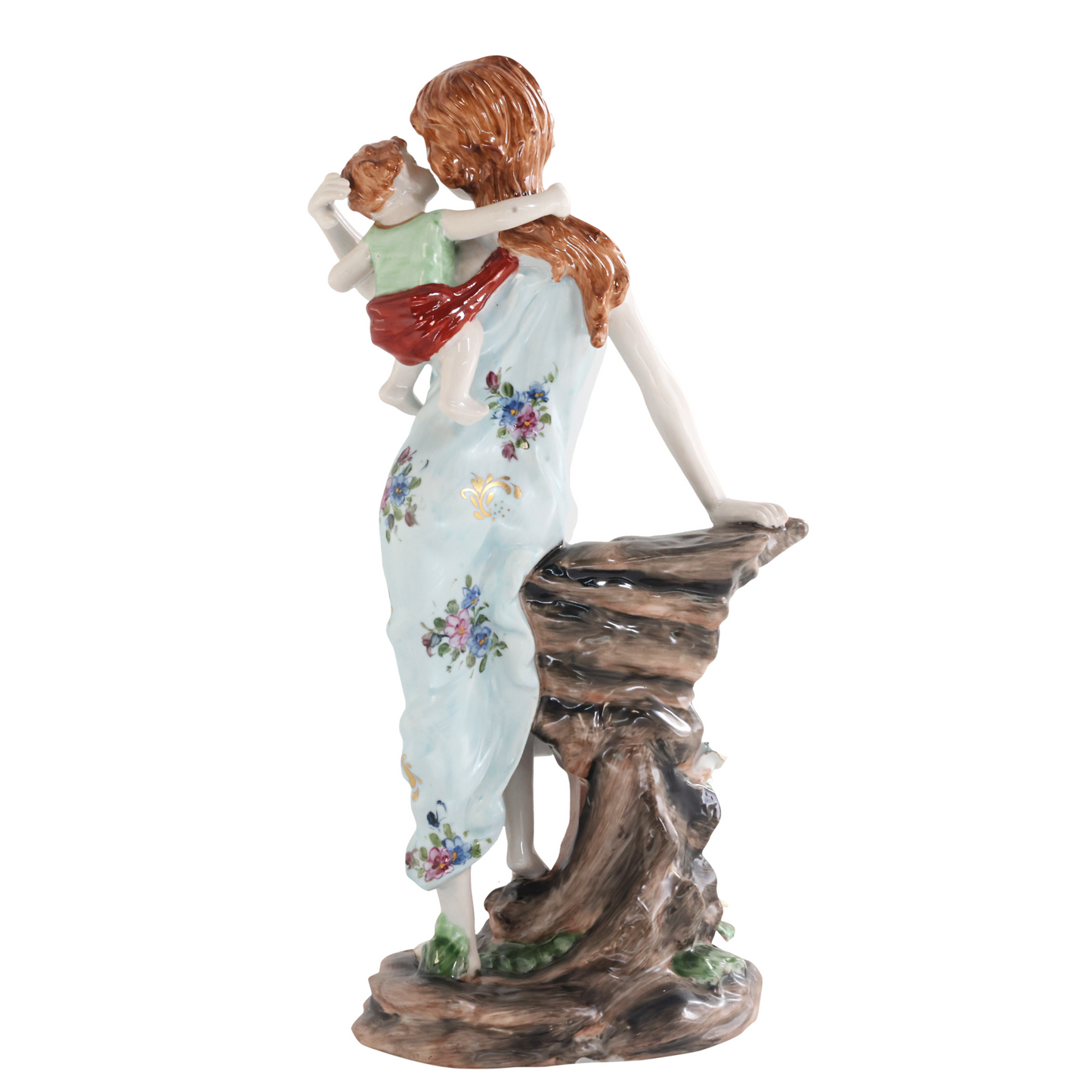 Hand-painted Mother and Child Porcelain Figurine