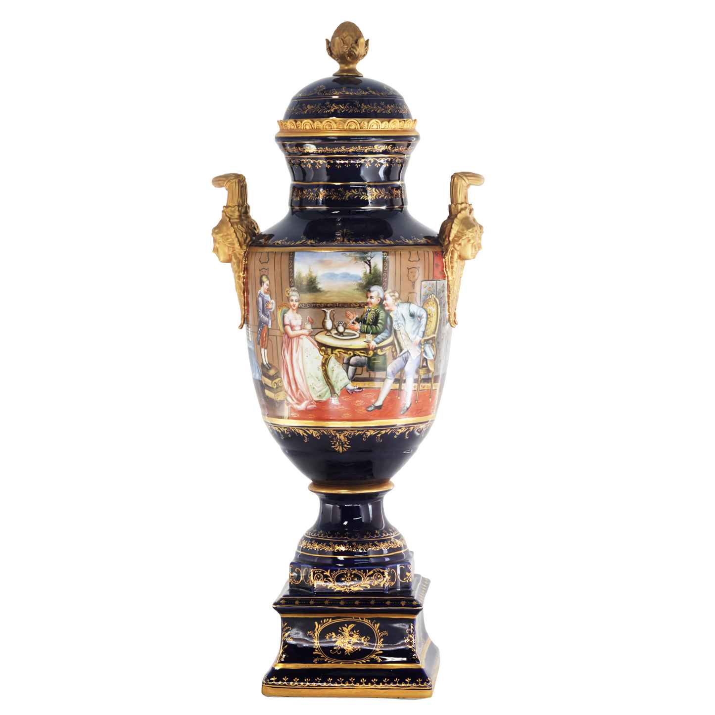 Gorgeous Hand-painted Porcelain And Bronze Vase