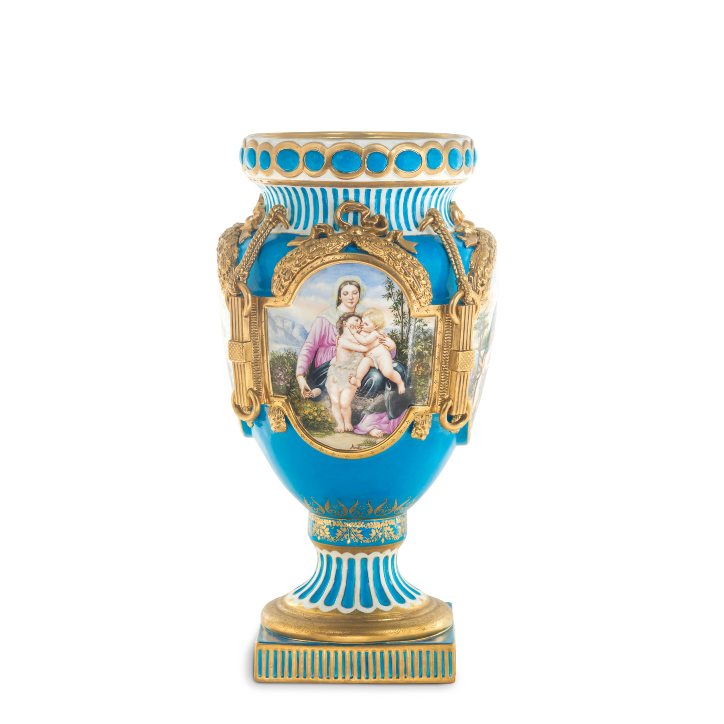 Hand Painted Rococo Style Porcelain Vase