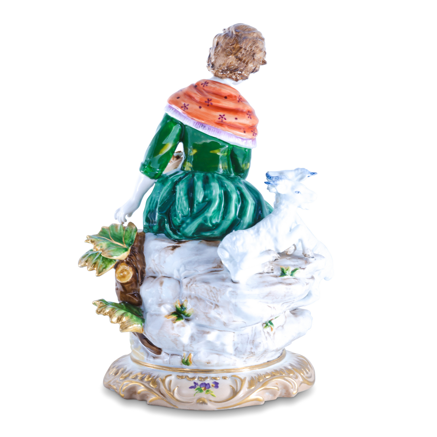 Lady With Goat Porcelain Figurine