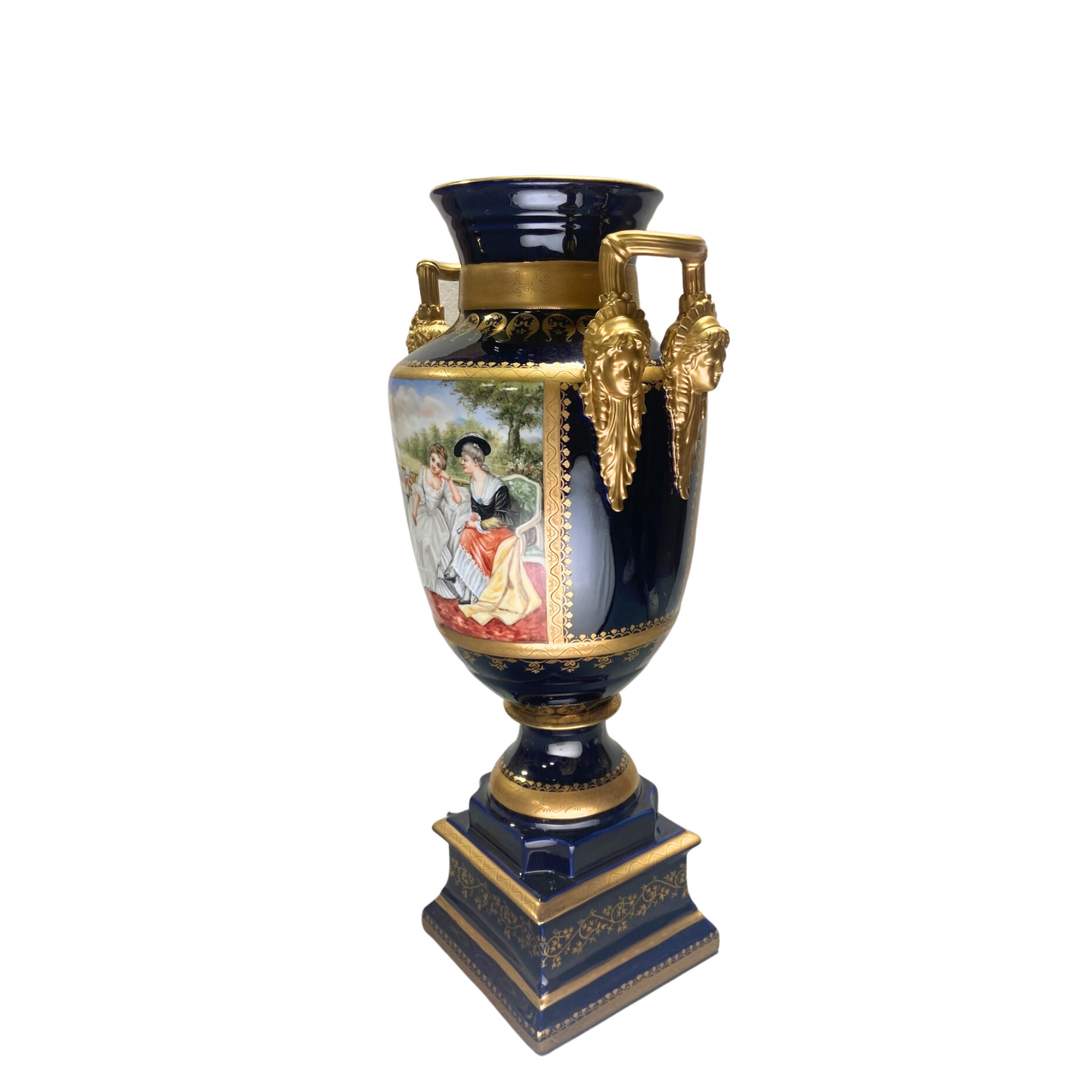 Gorgeous Hand-painted Porcelain And Bronze Vase