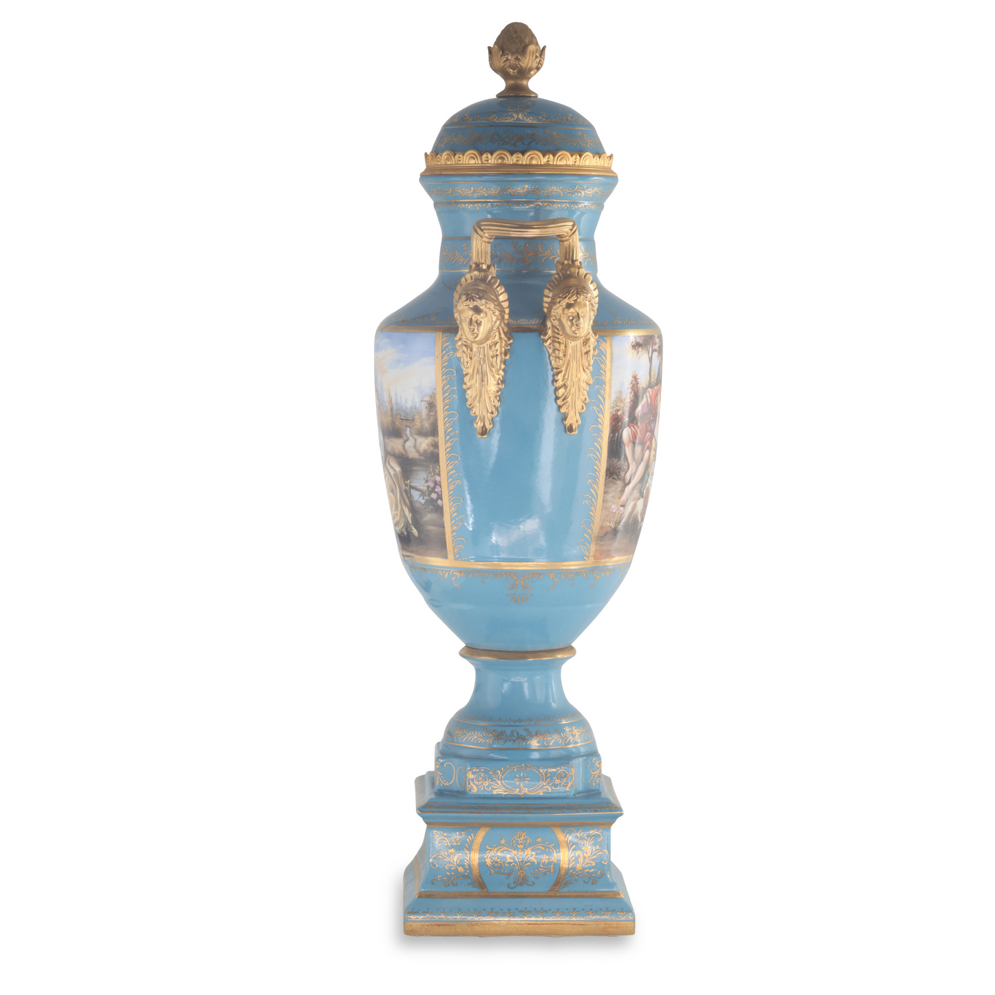 Gorgeous Hand-painted Porcelain And Bronze Vase