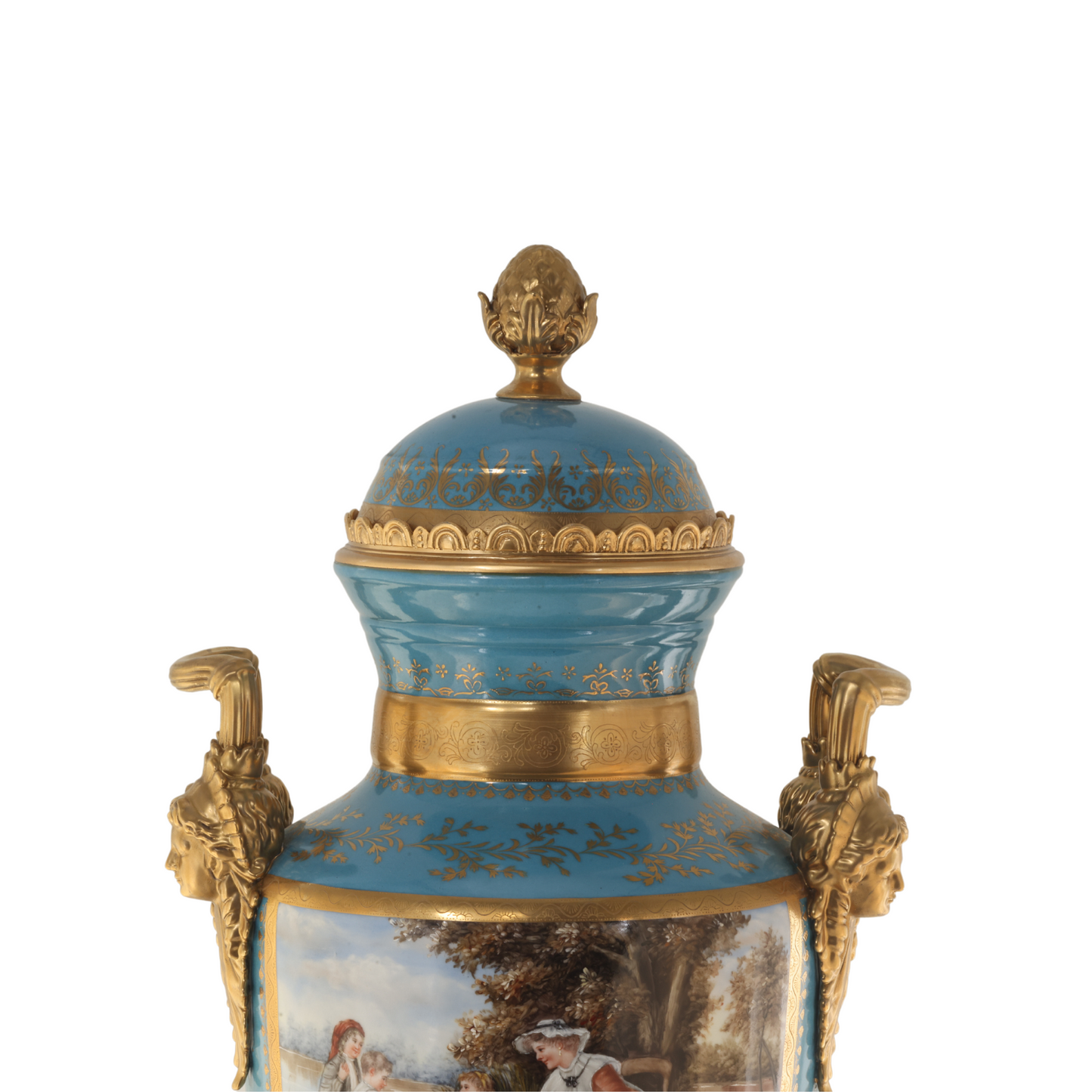 Hand-painted Porcelain Urn with Floral Motif