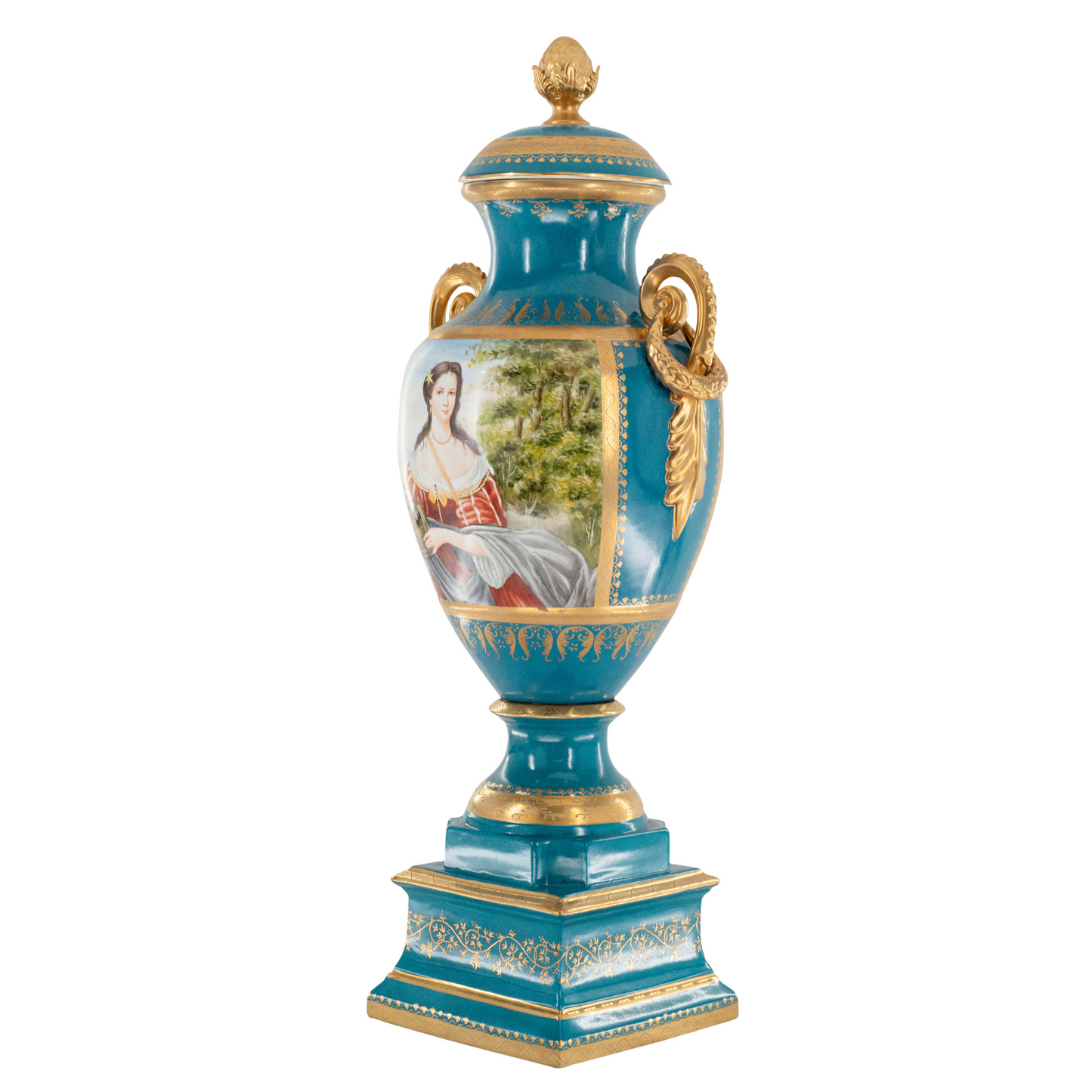 Gorgeous Hand-painted Porcelain And Bronze Vase
