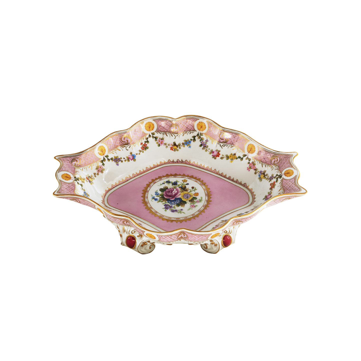 Hand-painted Pink Floral Serving Dish