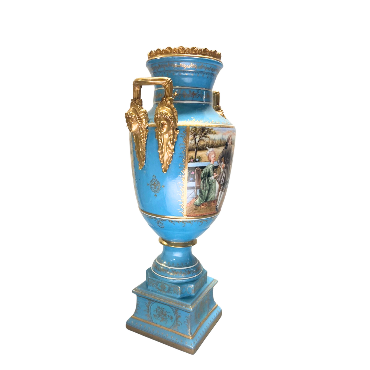 Gorgeous Hand-painted Porcelain And Bronze Vase