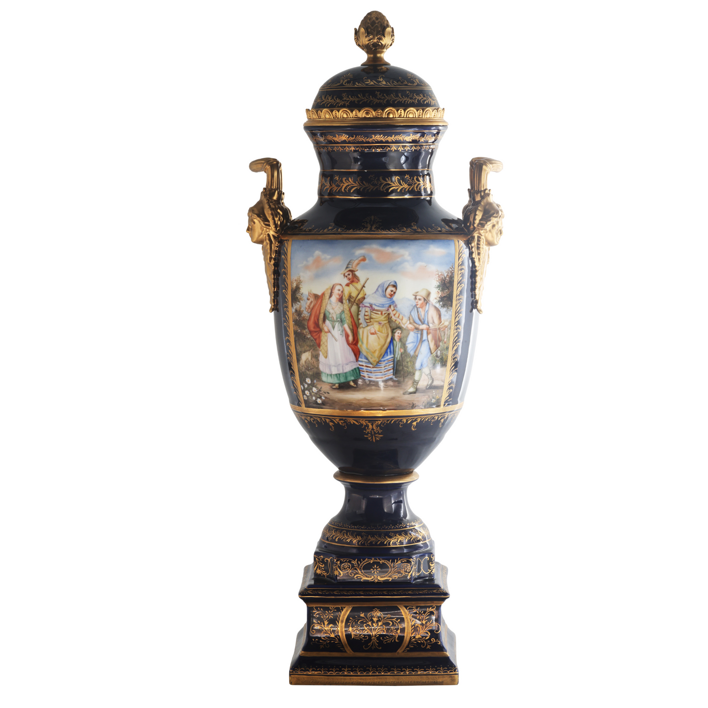 Gorgeous Hand-painted Porcelain And Bronze Vase