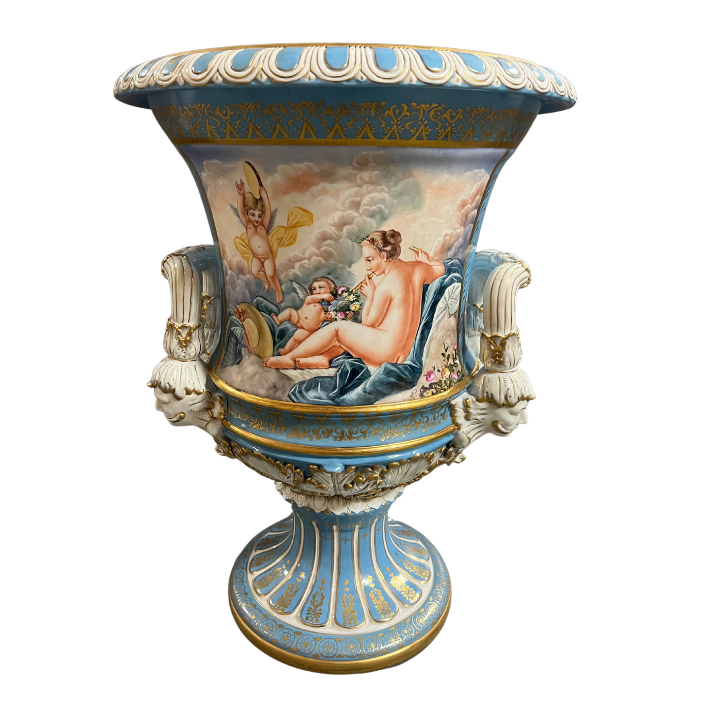 Large Cherub Krater Pot