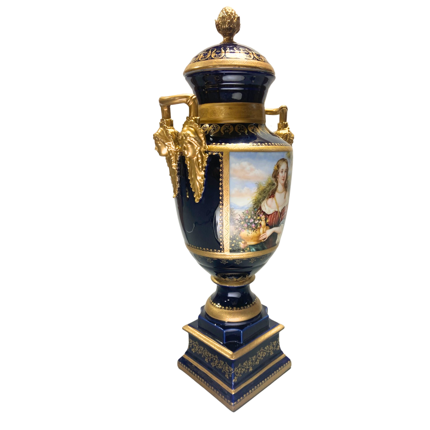 Gorgeous Hand-painted Porcelain And Bronze Vase