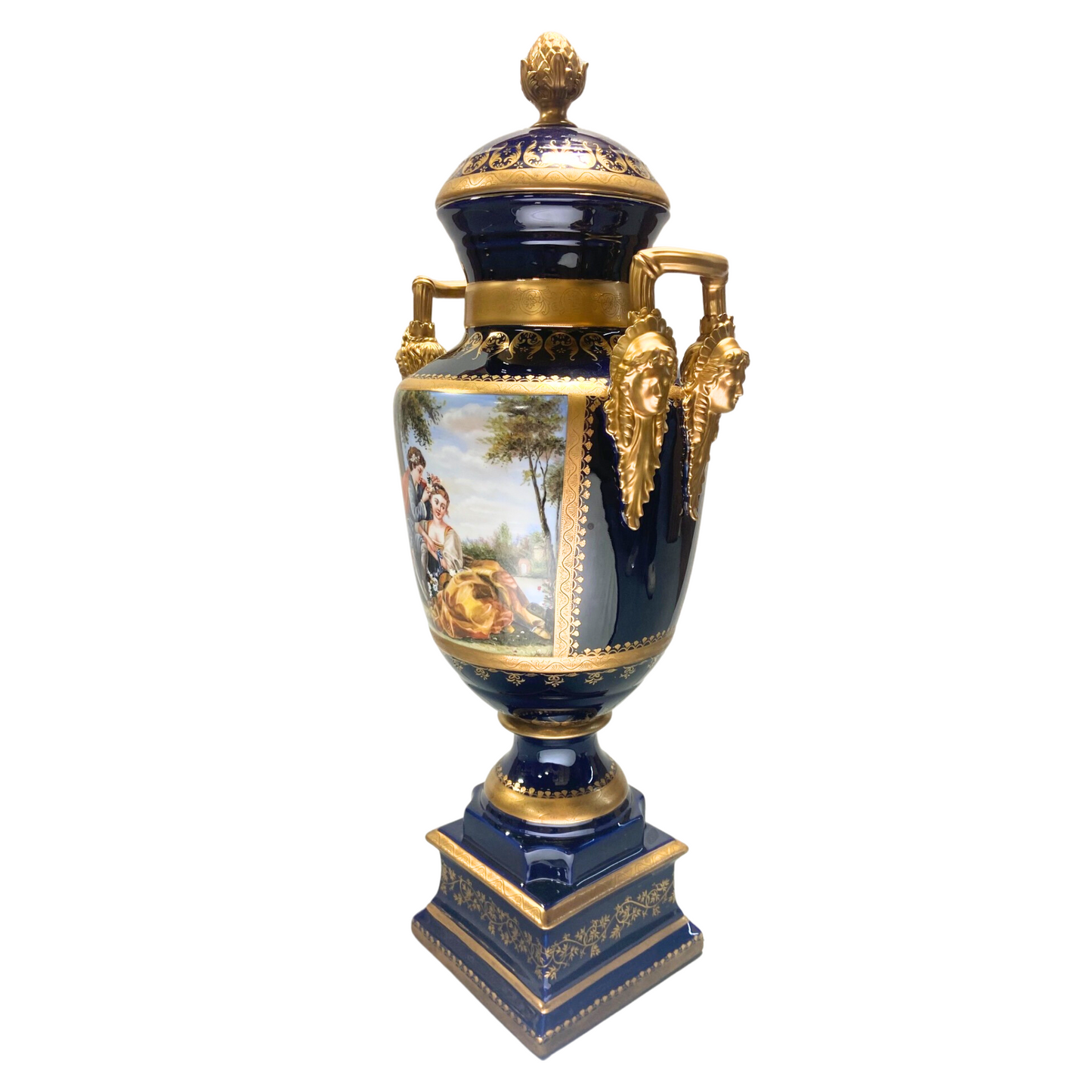 Gorgeous Hand-painted Porcelain And Bronze Vase