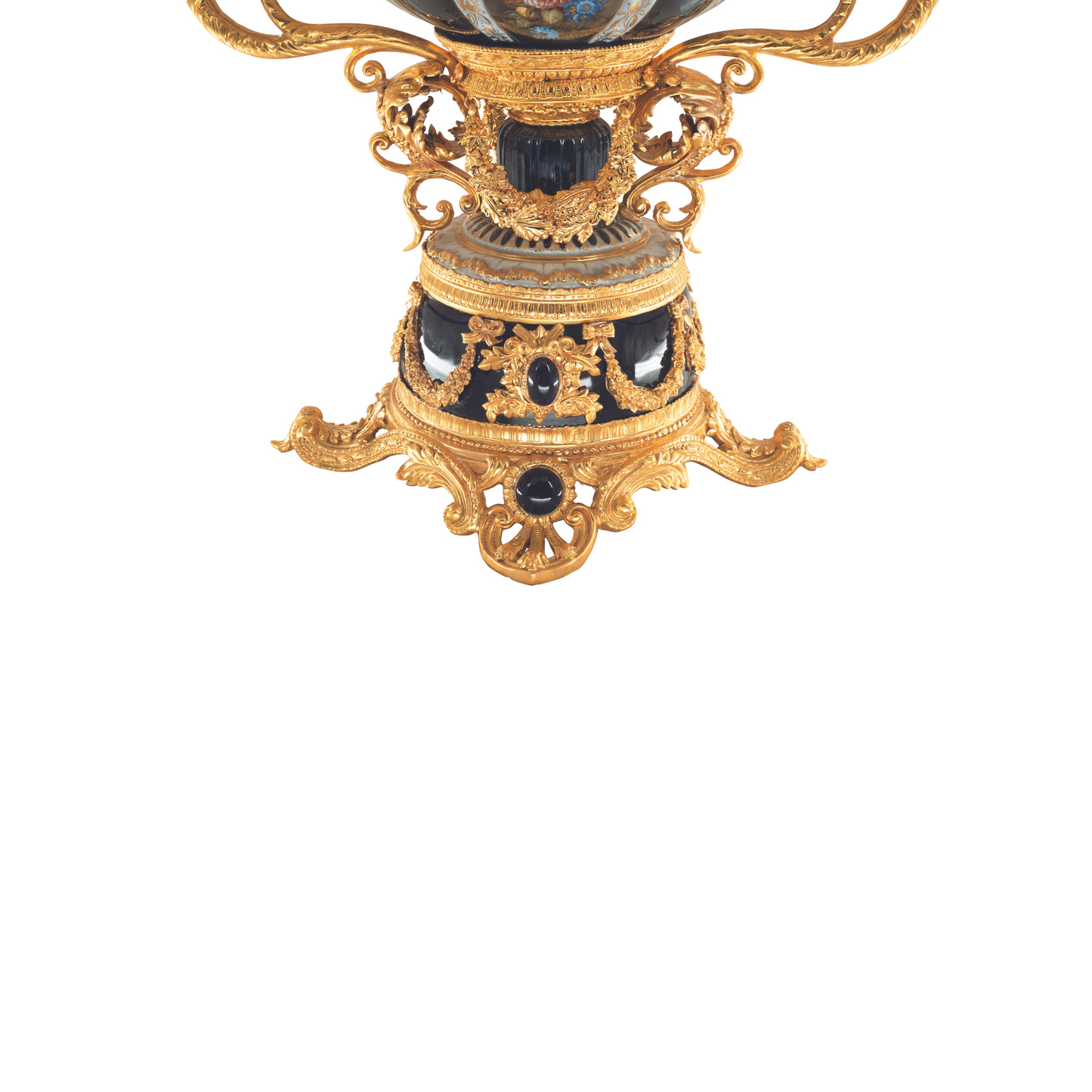 Porcelain Decorative Hand-Painted Center Piece Bowl & Candelabra