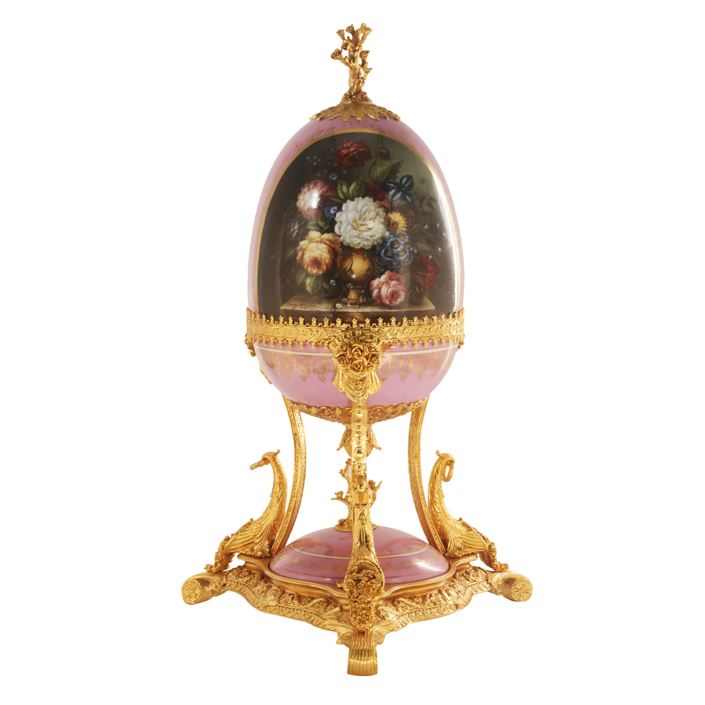 Egg Covered Jar with Bronze Detail