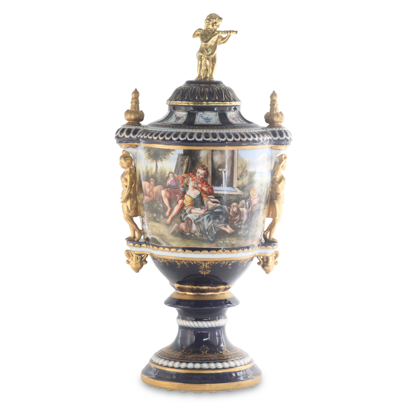 Porcelain Lady Handle mythological Urn