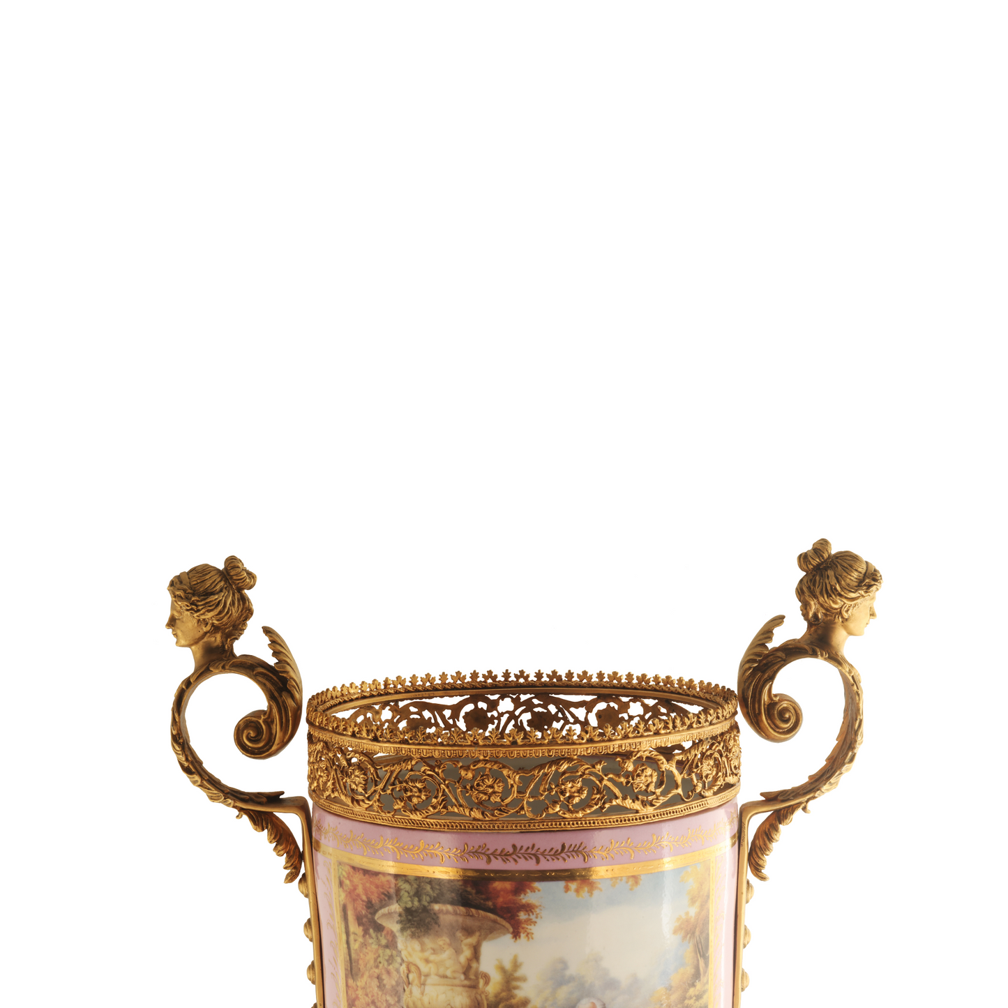 Potpourri Hand-painted Porcelain And Bronze Jar