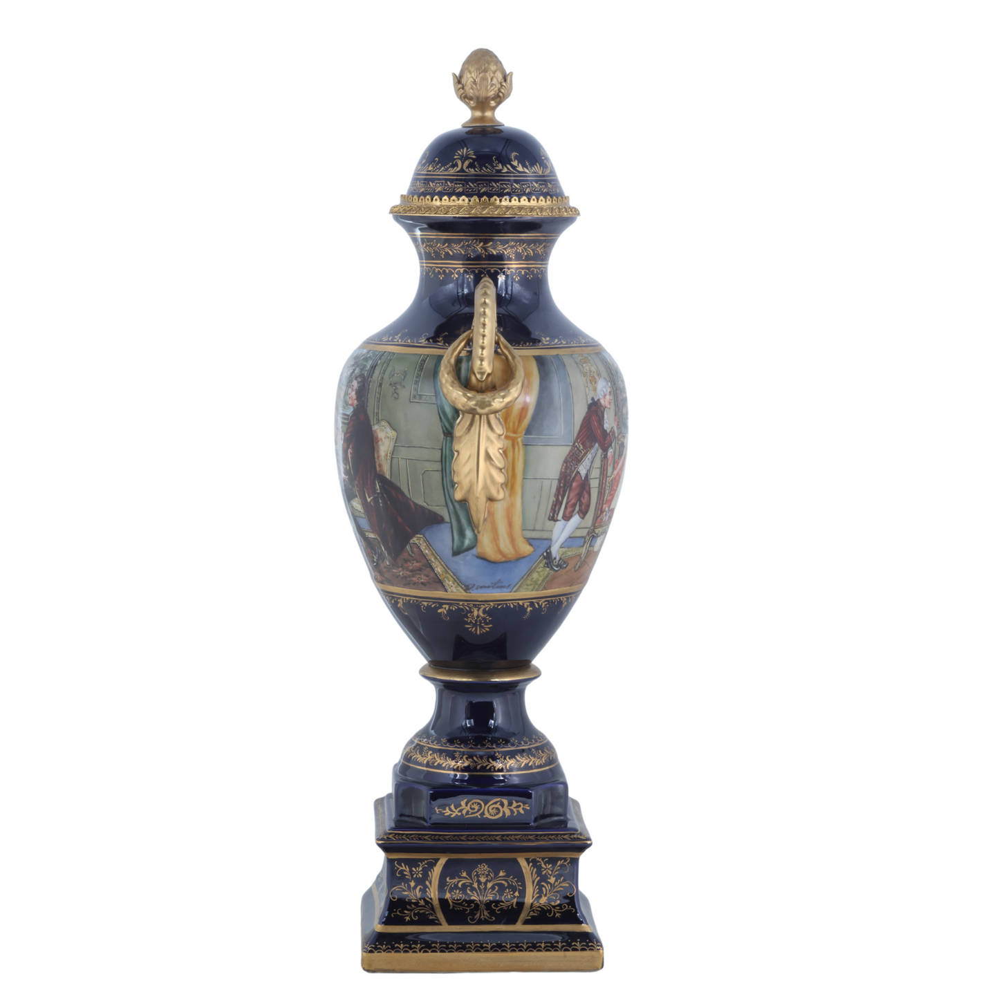 Gorgeous Hand-painted Porcelain And Bronze Vase