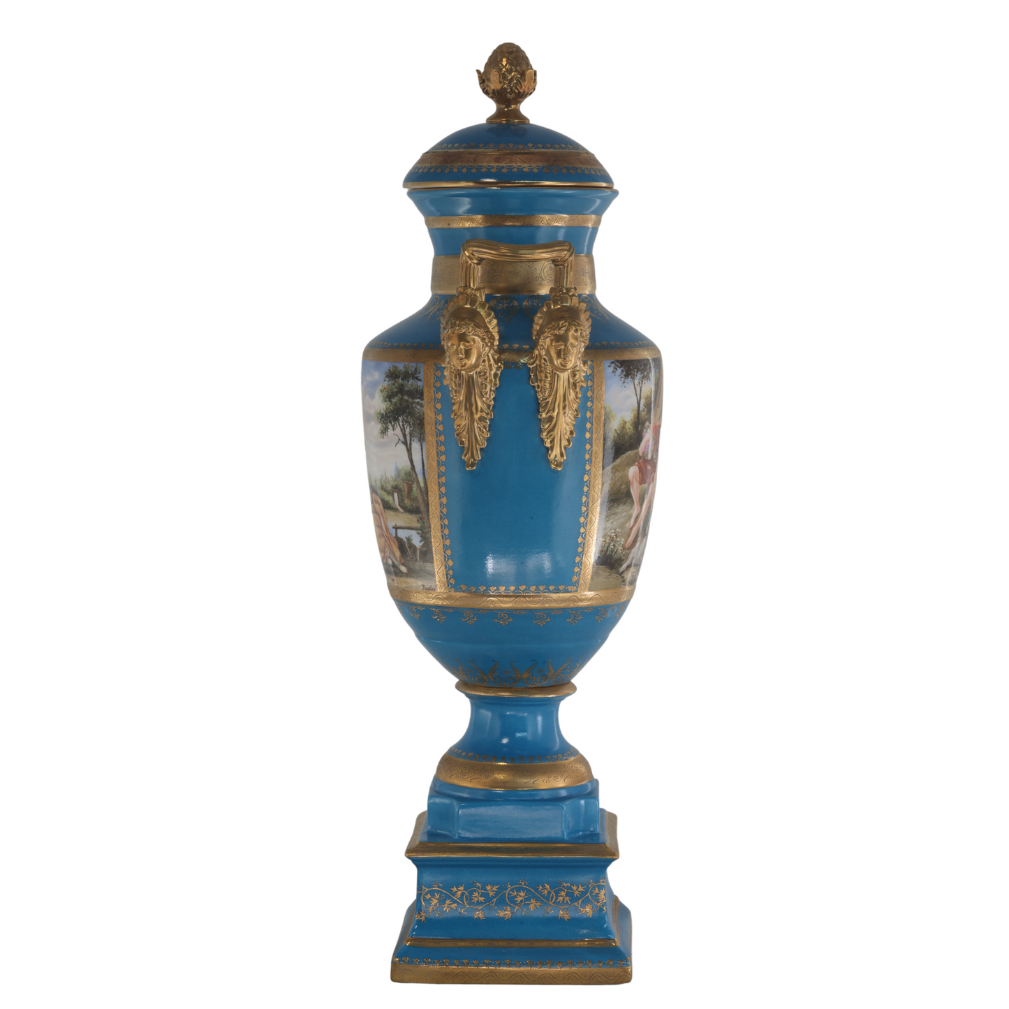 Gorgeous Hand-painted Porcelain And Bronze Vase