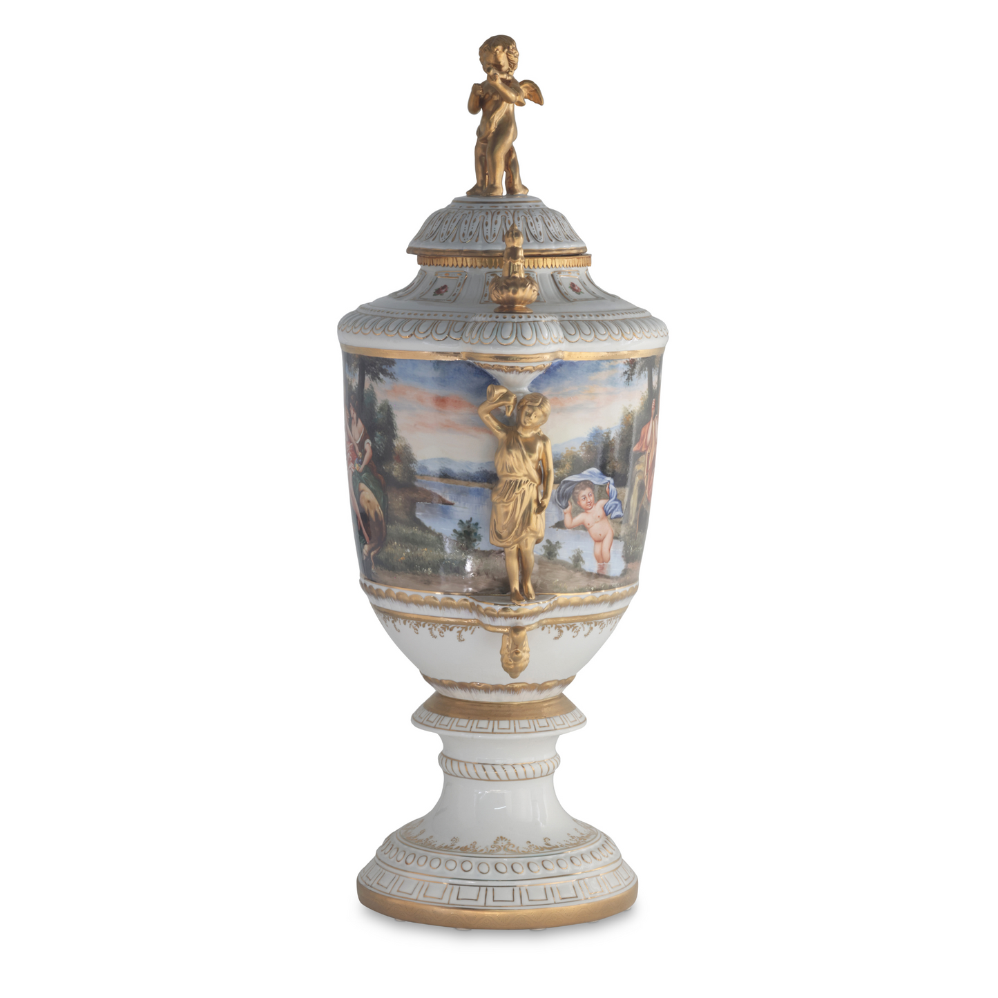 Porcelain Lady Handle Urn
