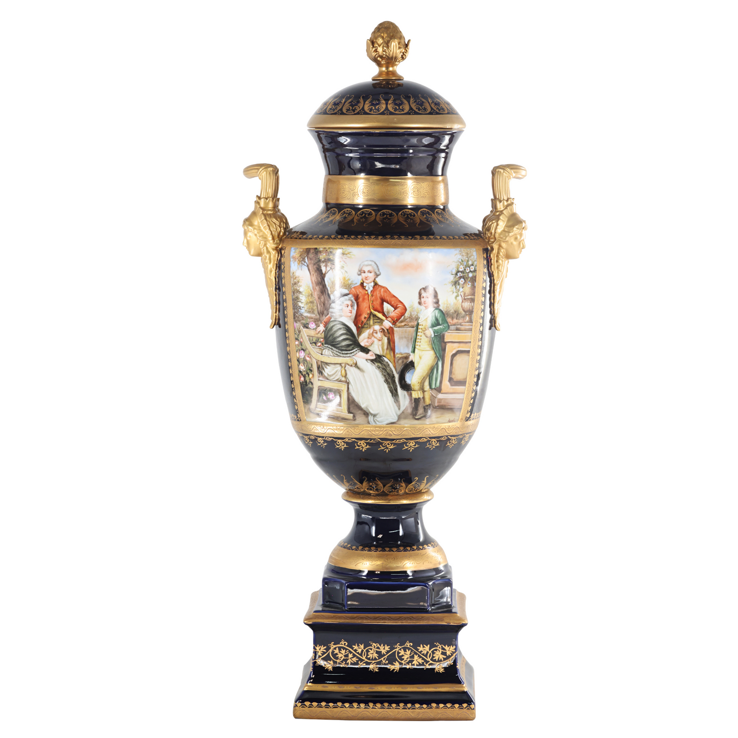 Gorgeous Hand-painted Porcelain And Bronze Vase