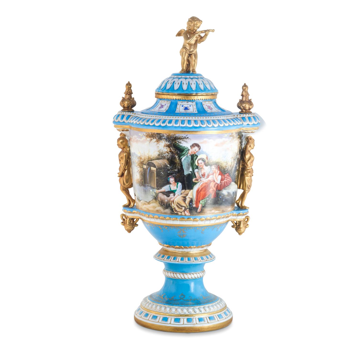 Porcelain Lady Handle Urn