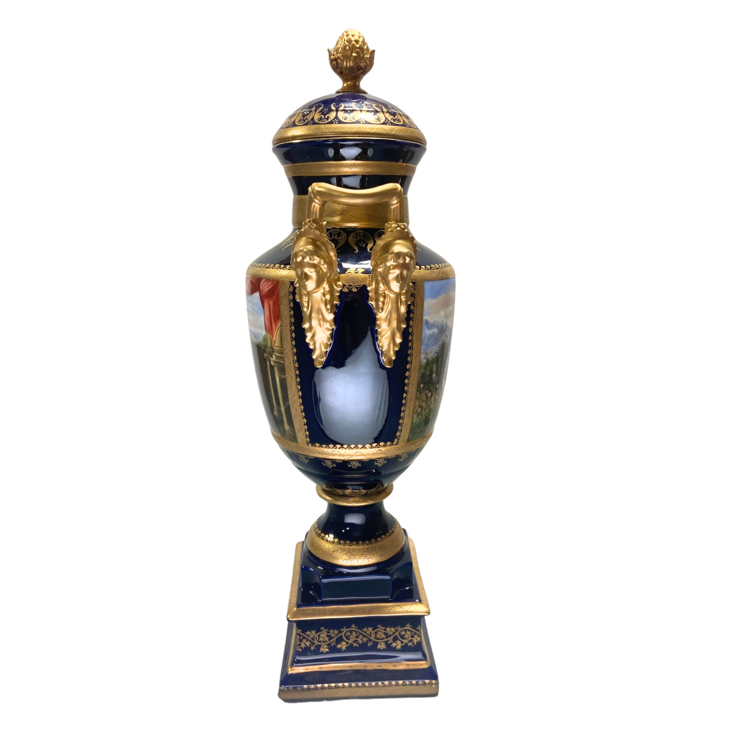 Gorgeous Hand-painted Porcelain And Bronze Vase
