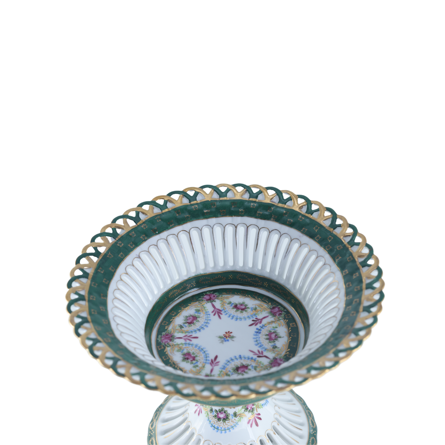 Hand-painted Decorative Fruit Bowl with Flower Motif