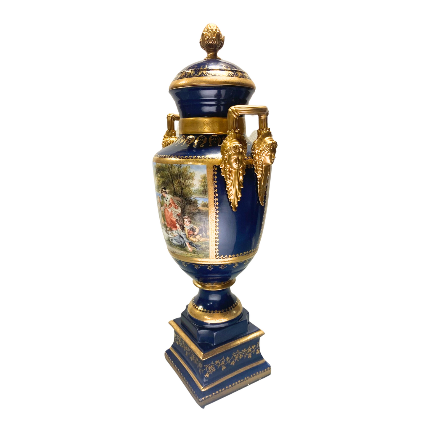 Gorgeous Hand-painted Porcelain And Bronze Vase