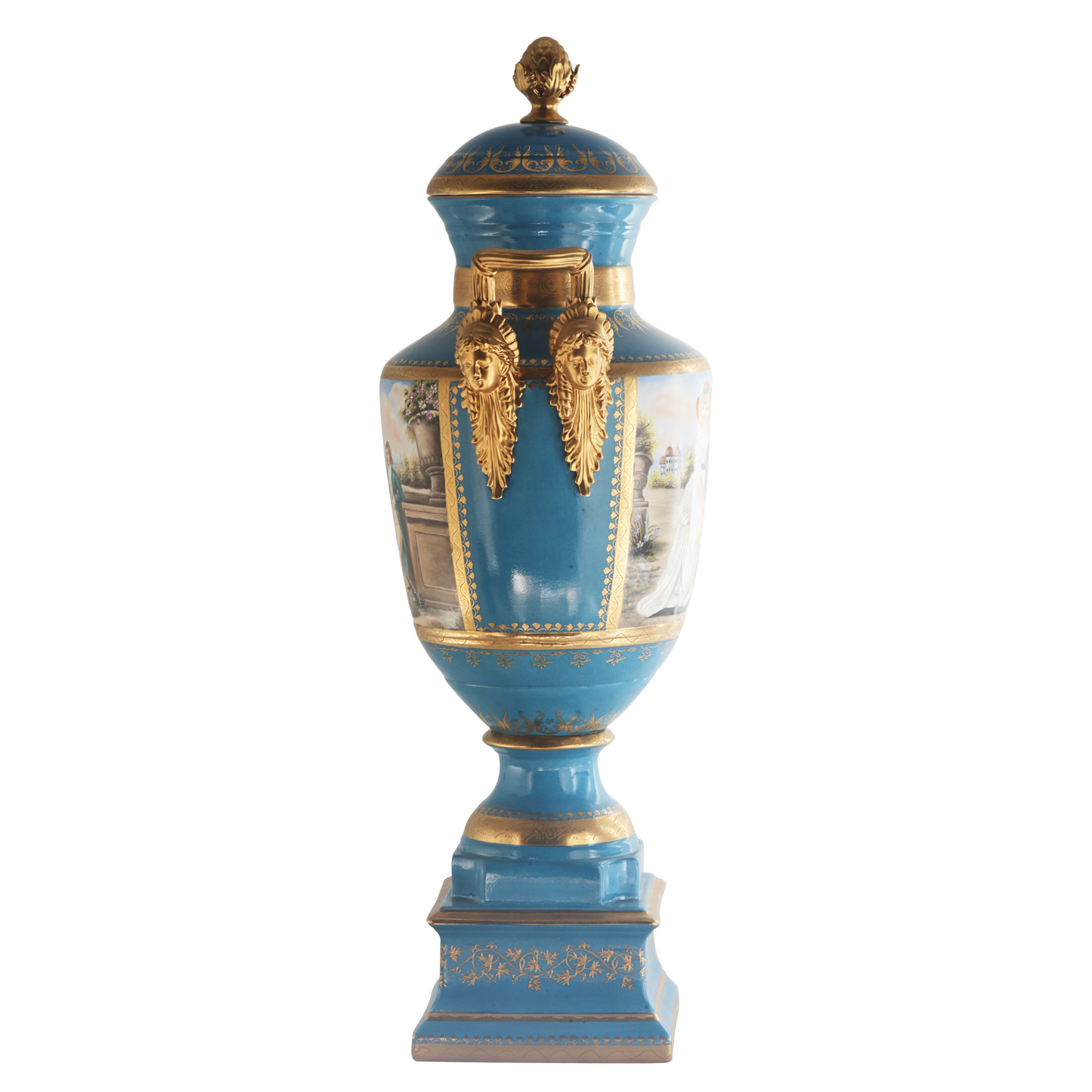 Gorgeous Hand-painted Porcelain And Bronze Vase