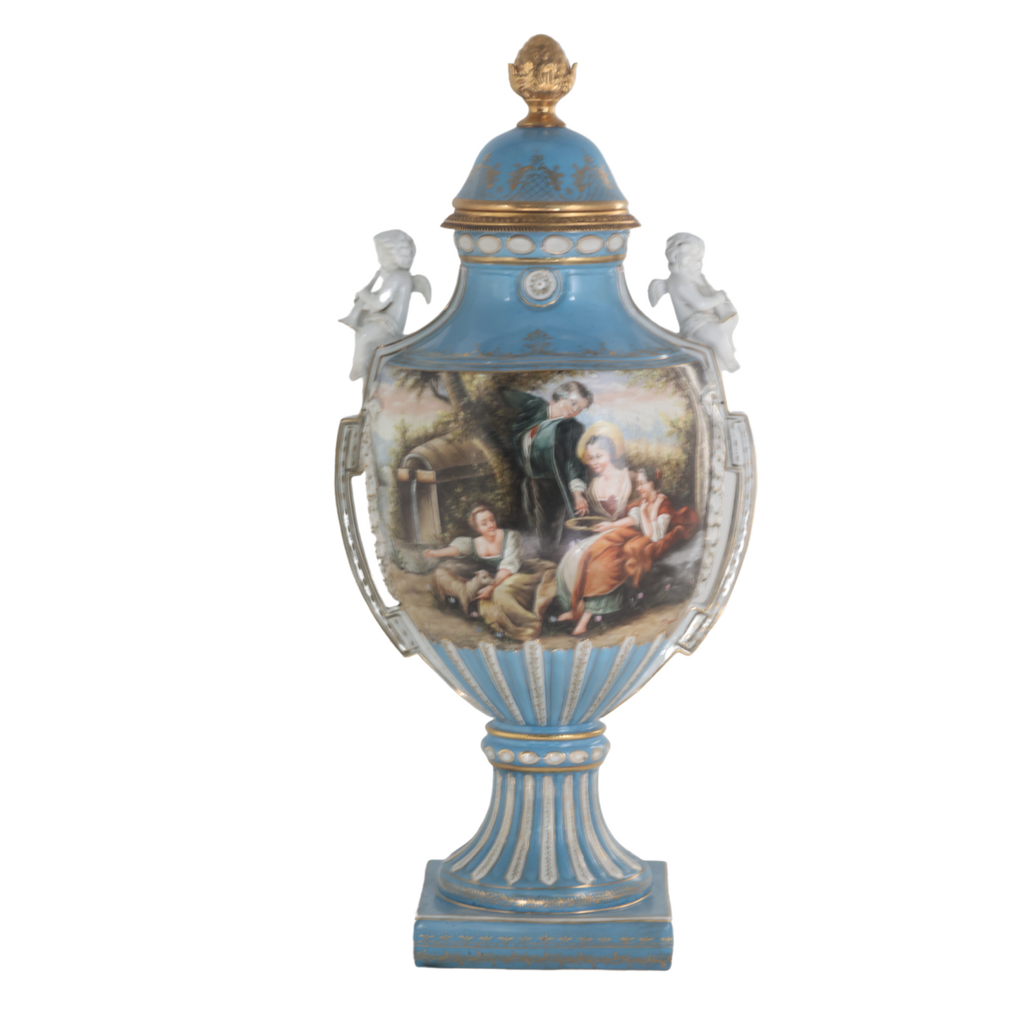 Precioso Jarrón de Porcelana Pintado a Mano
