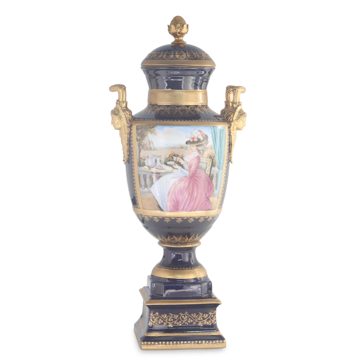 Gorgeous Hand-painted Porcelain And Bronze Vase