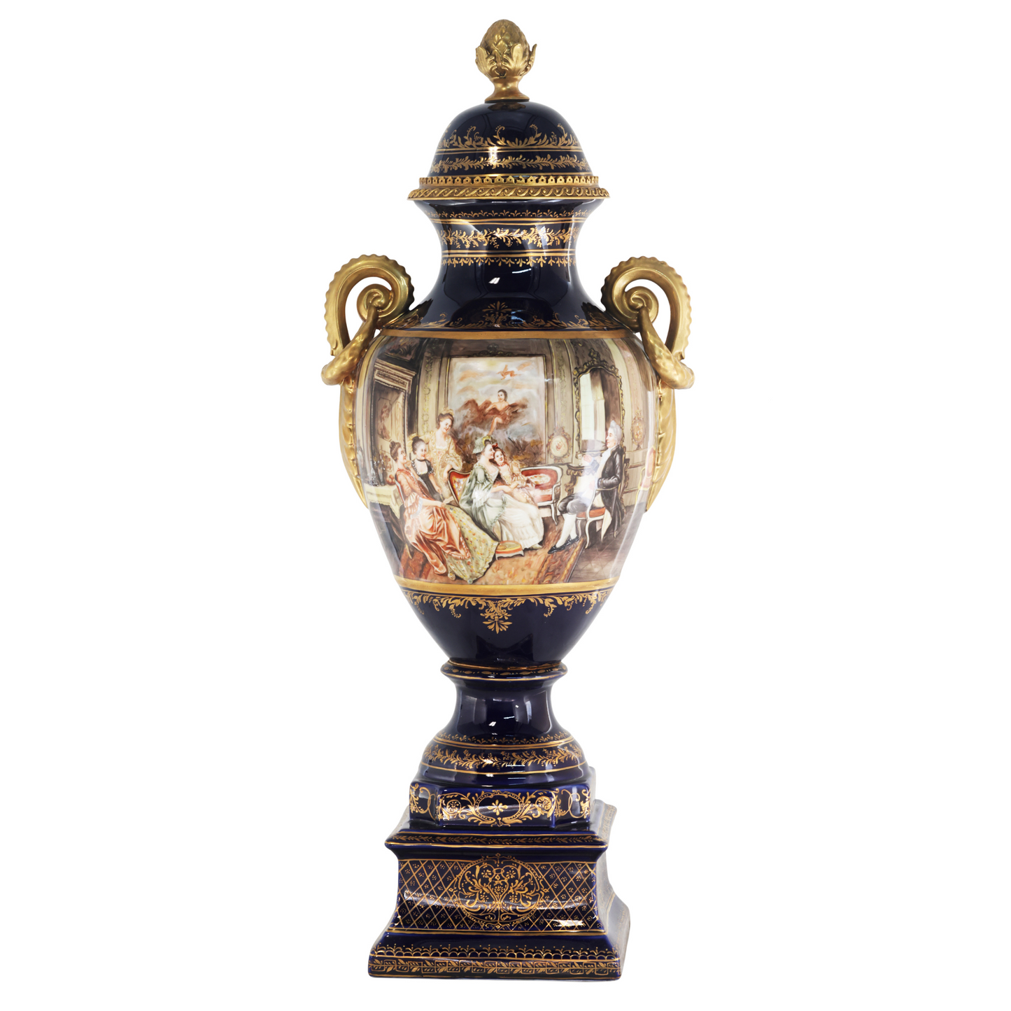 Gorgeous Hand-painted Porcelain And Bronze Vase
