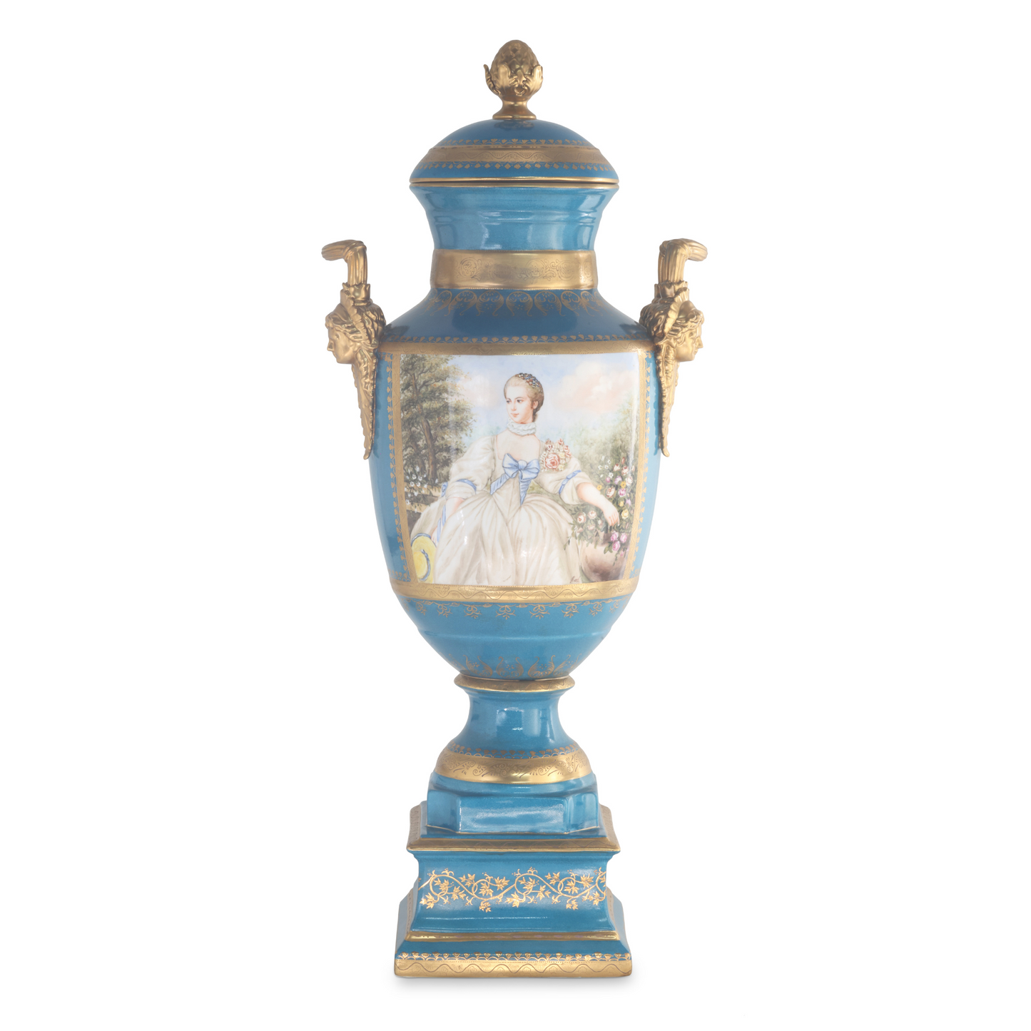 Gorgeous Hand-painted Porcelain And Bronze Vase