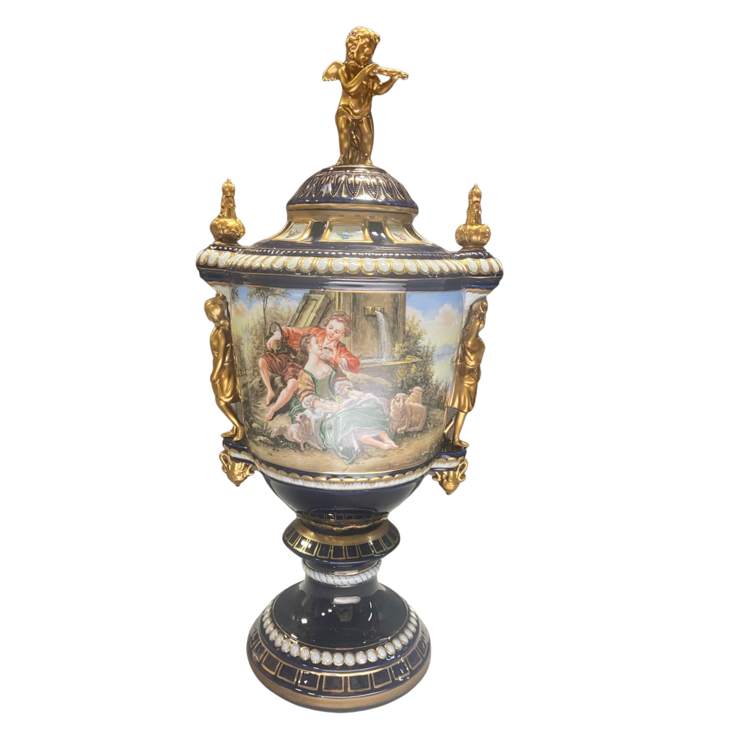 Porcelain Lady Handle Urn